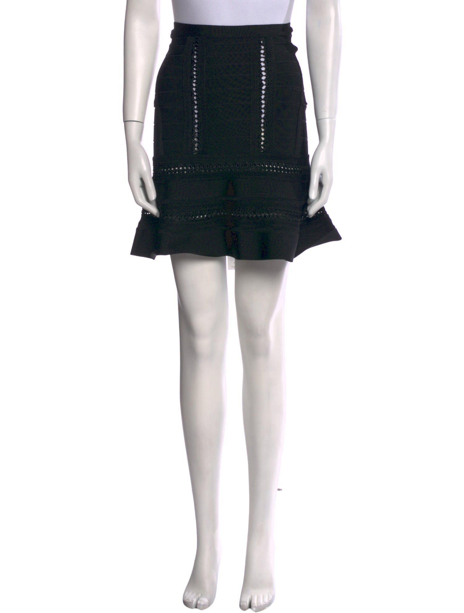 Herve Leger Ruffle Embellishment Mini Skirt