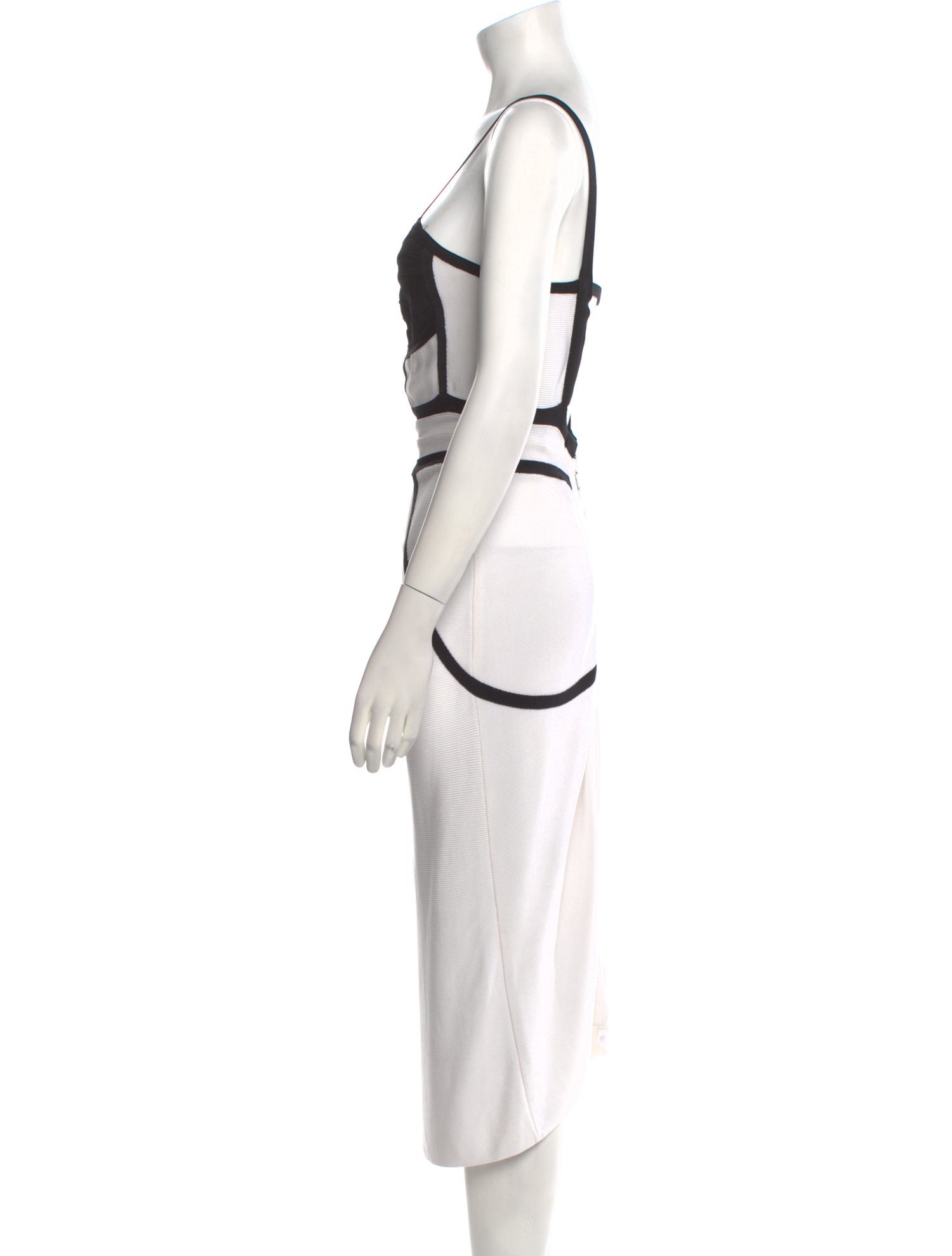 Herve Leger Square Neckline Midi Length Dress