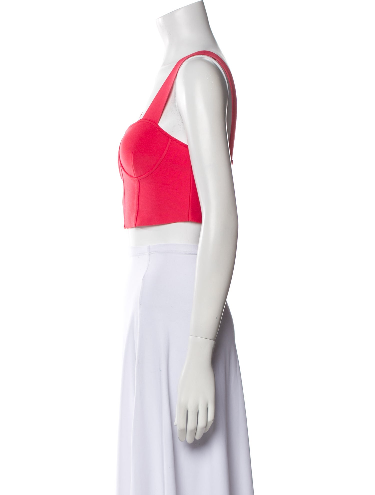 Herve Leger Square Neckline Sleeveless Crop Top