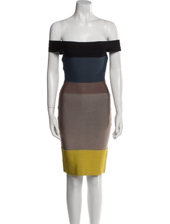 Herve Leger Colorblock Pattern Mini Dress