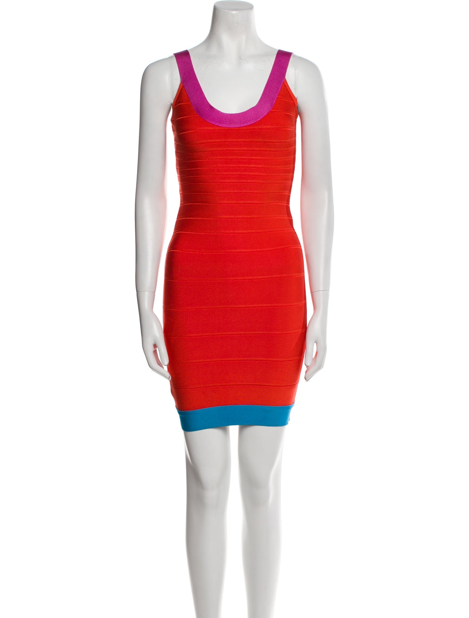 Herve Leger Colorblock Pattern Mini Dress