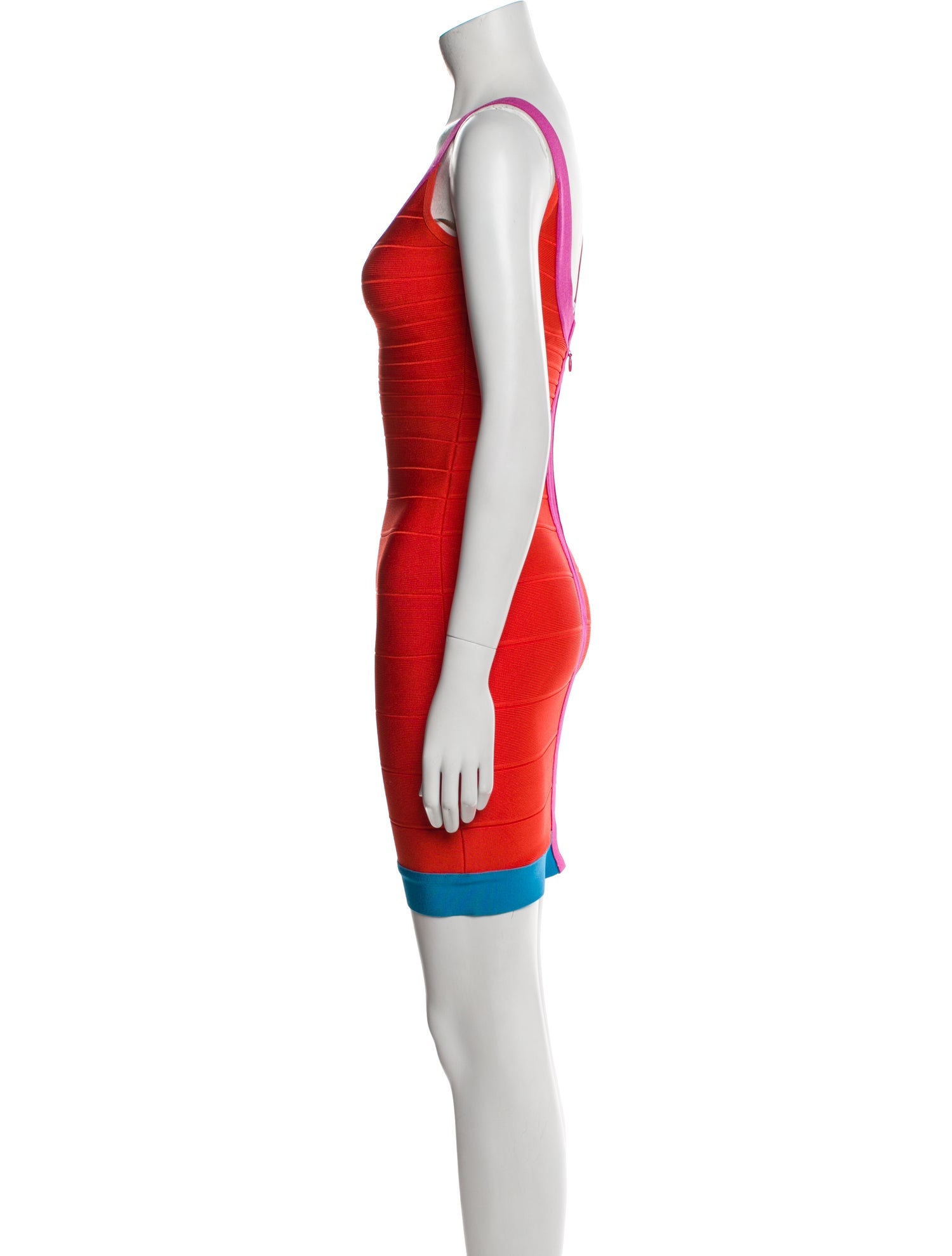 Herve Leger Colorblock Pattern Mini Dress