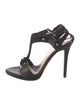 Herve Leger Leather T-Strap Sandals