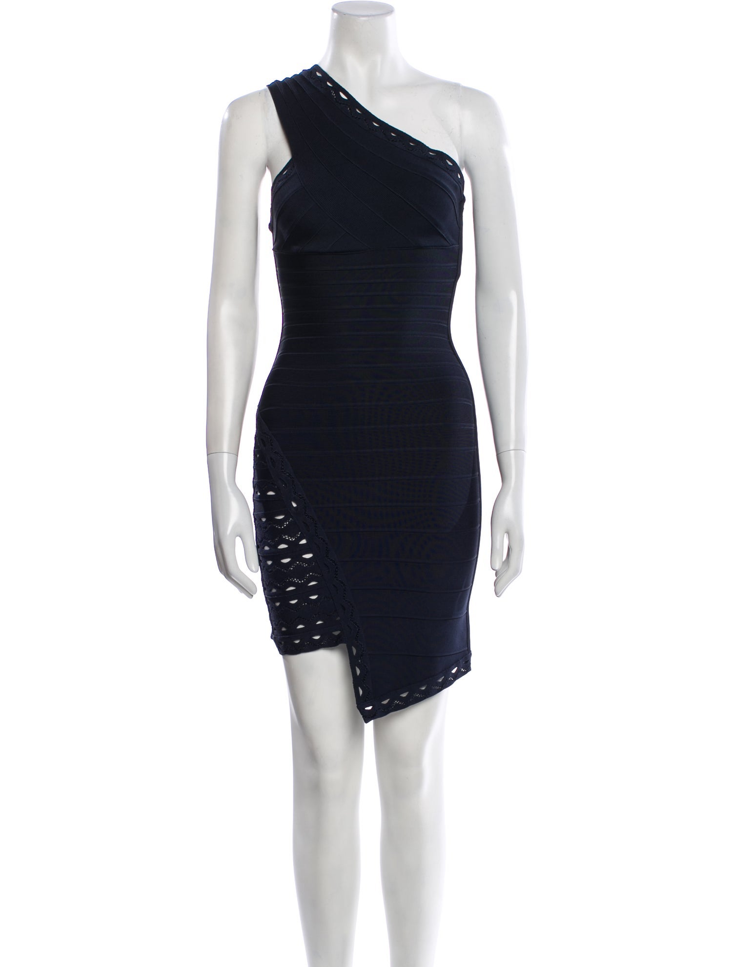Herve Leger One-Shoulder Mini Dress