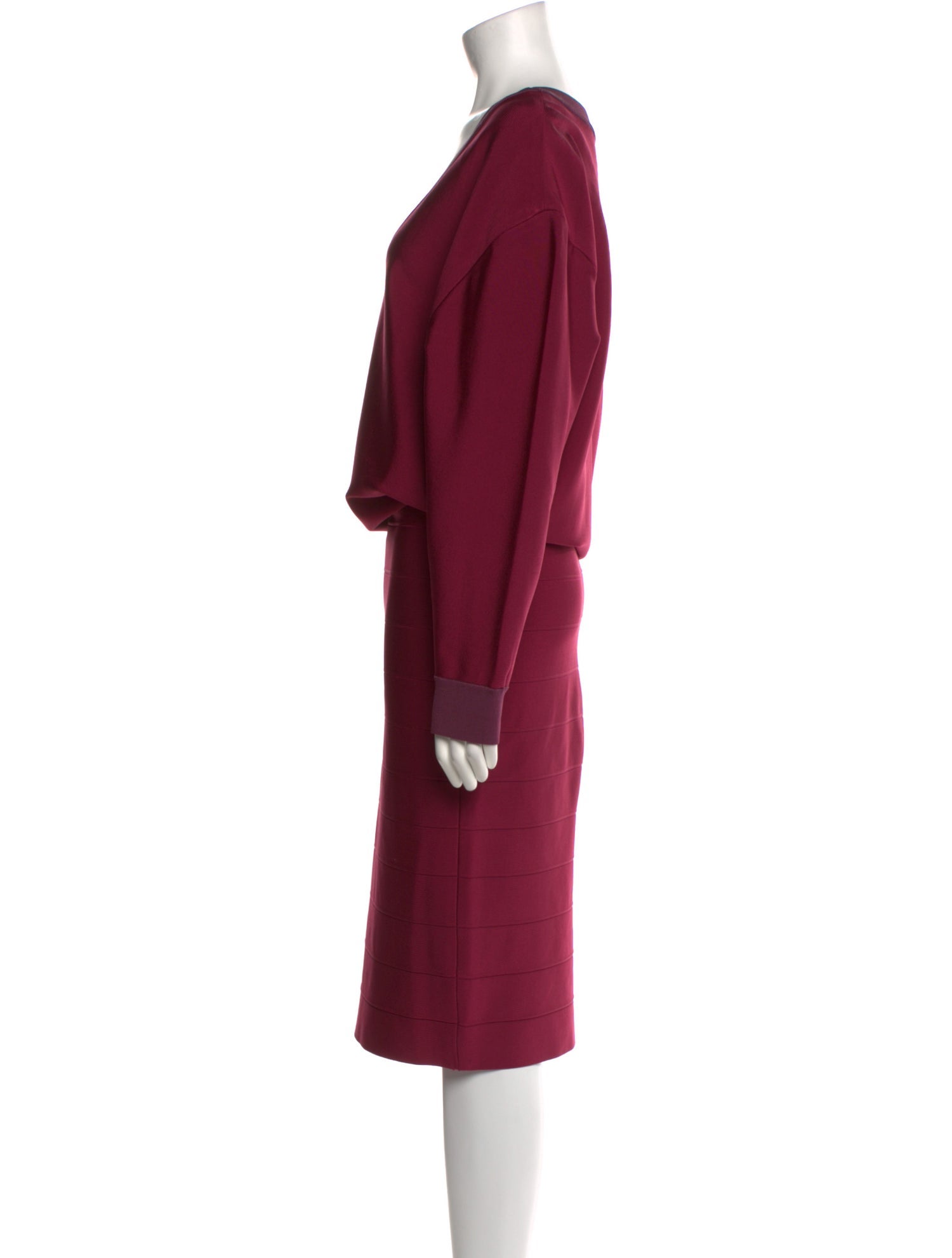 Herve Leger V-Neck Long Dress