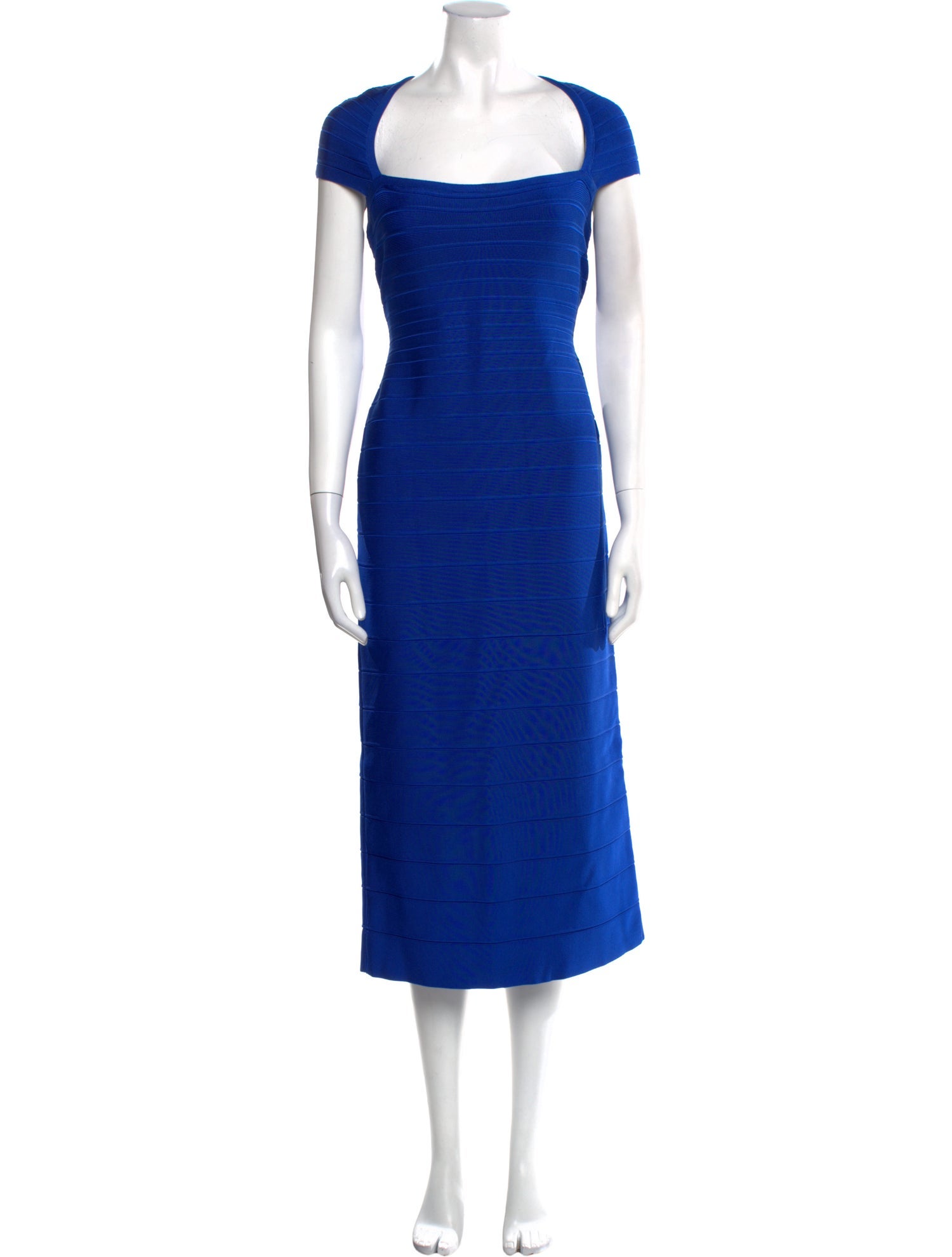 Herve Leger Square Neckline Midi Length Dress