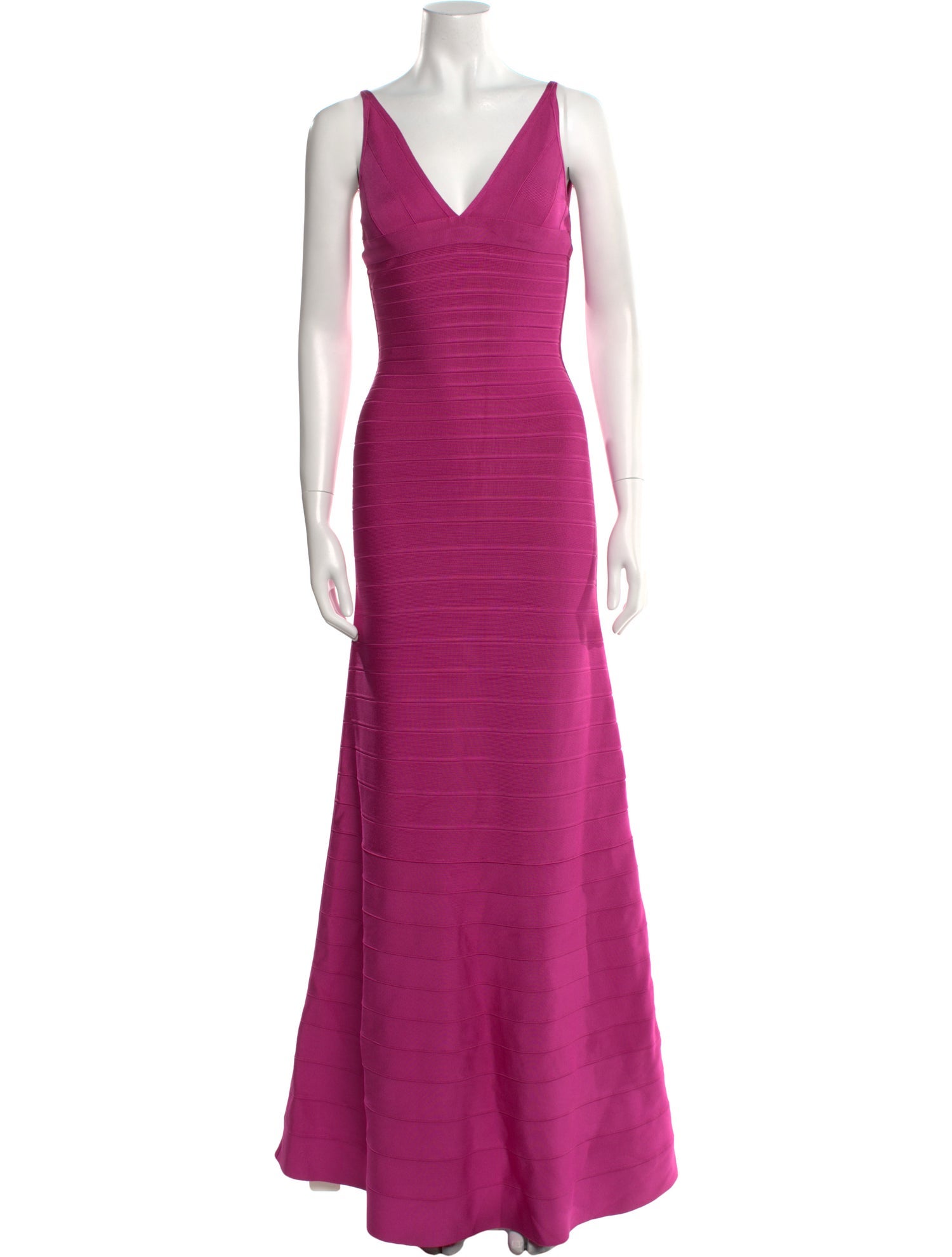 Herve Leger V-Neck Long Dress