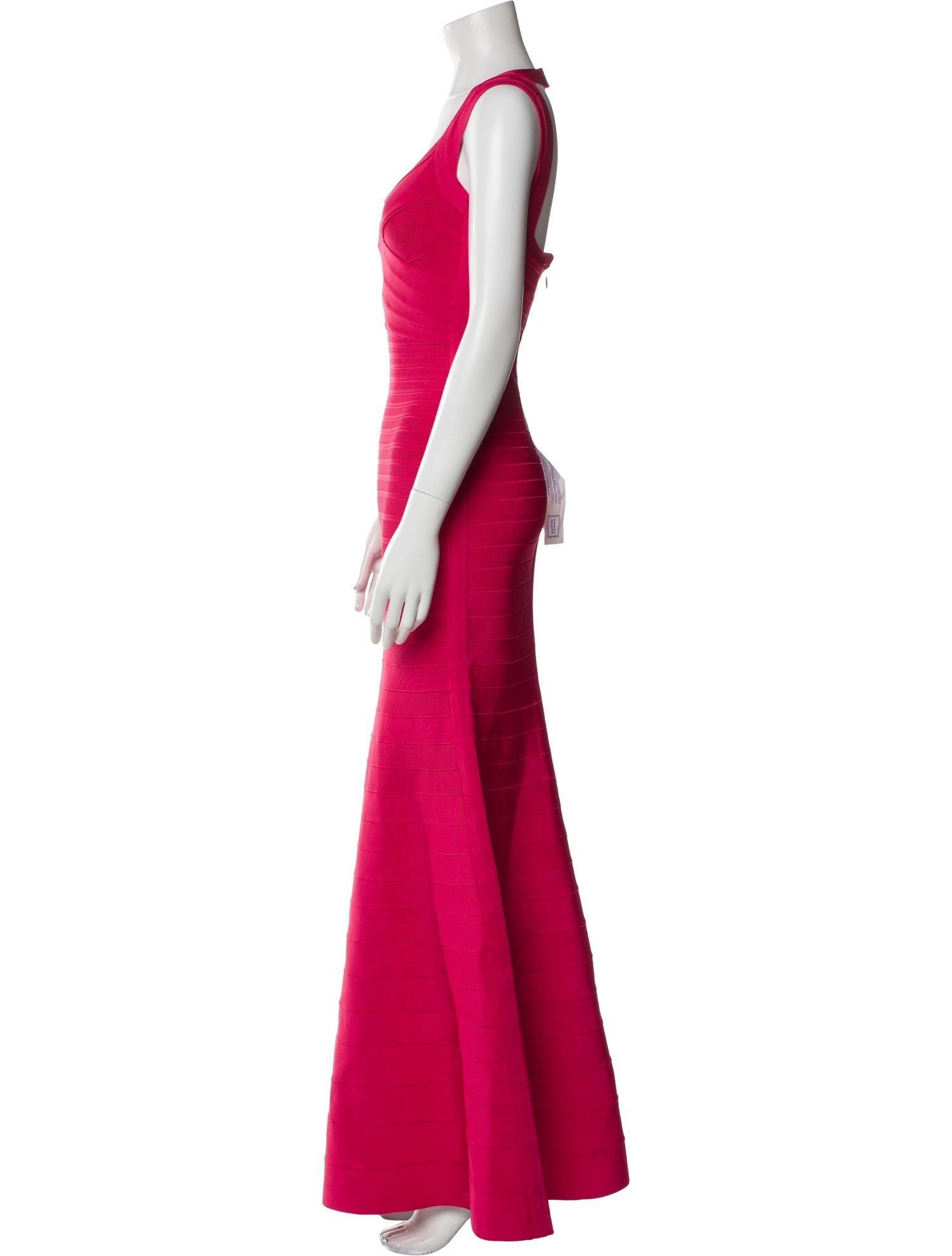 Herve Leger V-Neck Long Dress