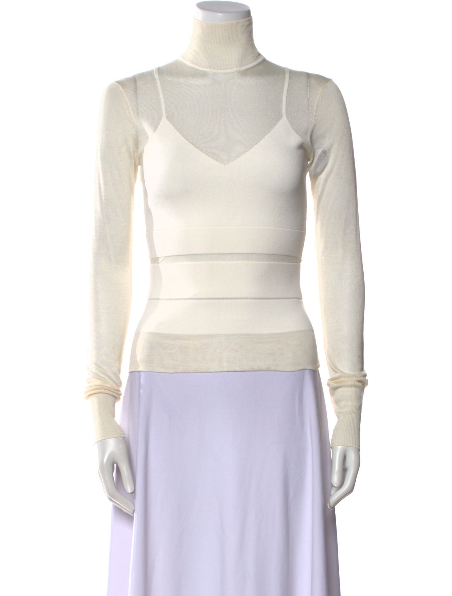 Herve Leger Turtleneck Long Sleeve Sweatshirt
