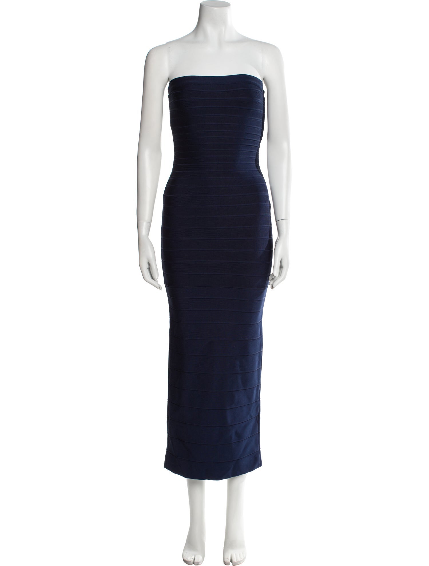 Herve Leger Strapless Midi Length Dress