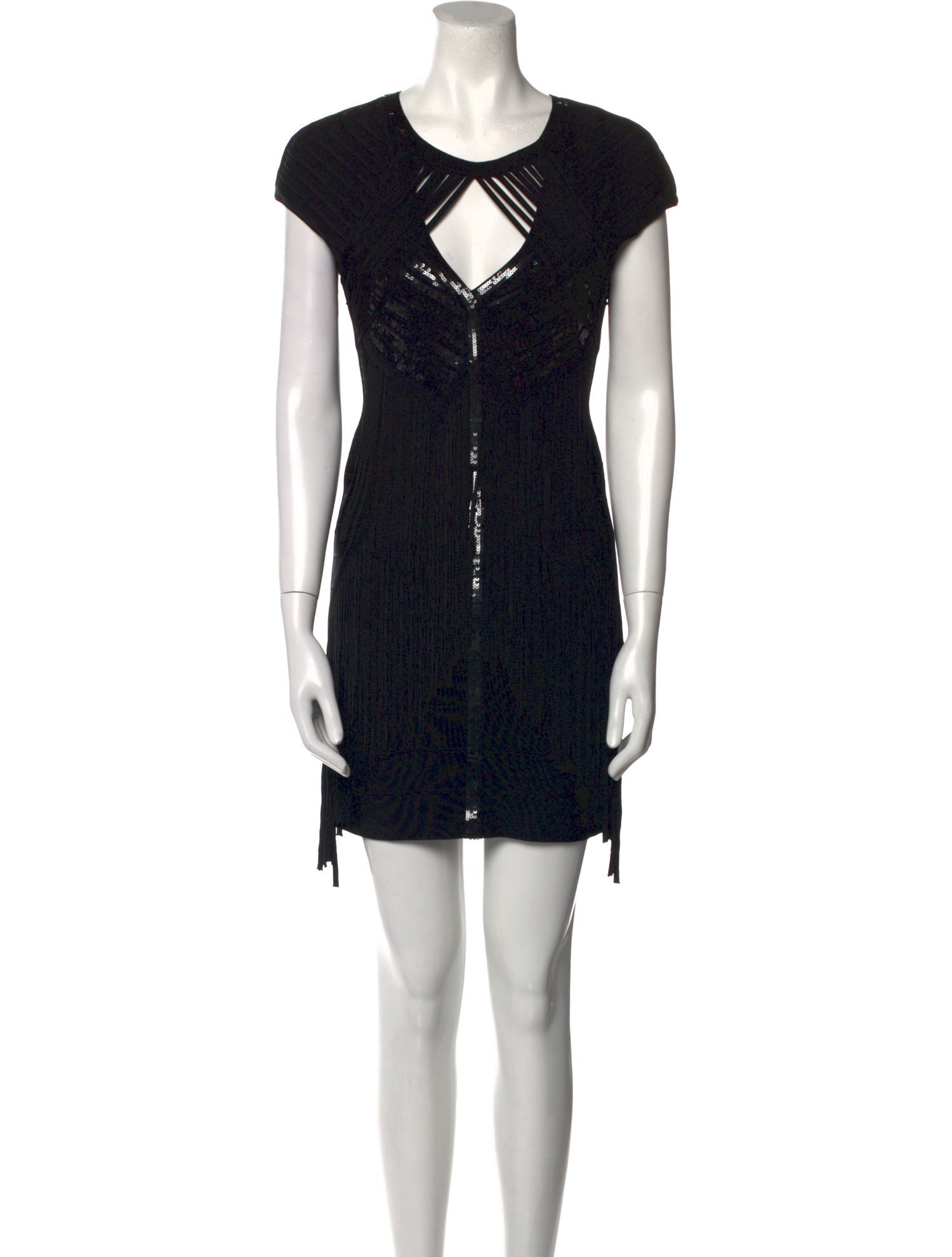 Herve Leger V-Neck Mini Dress