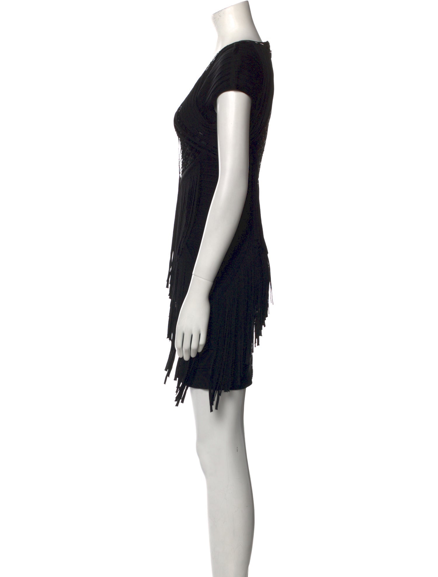 Herve Leger V-Neck Mini Dress