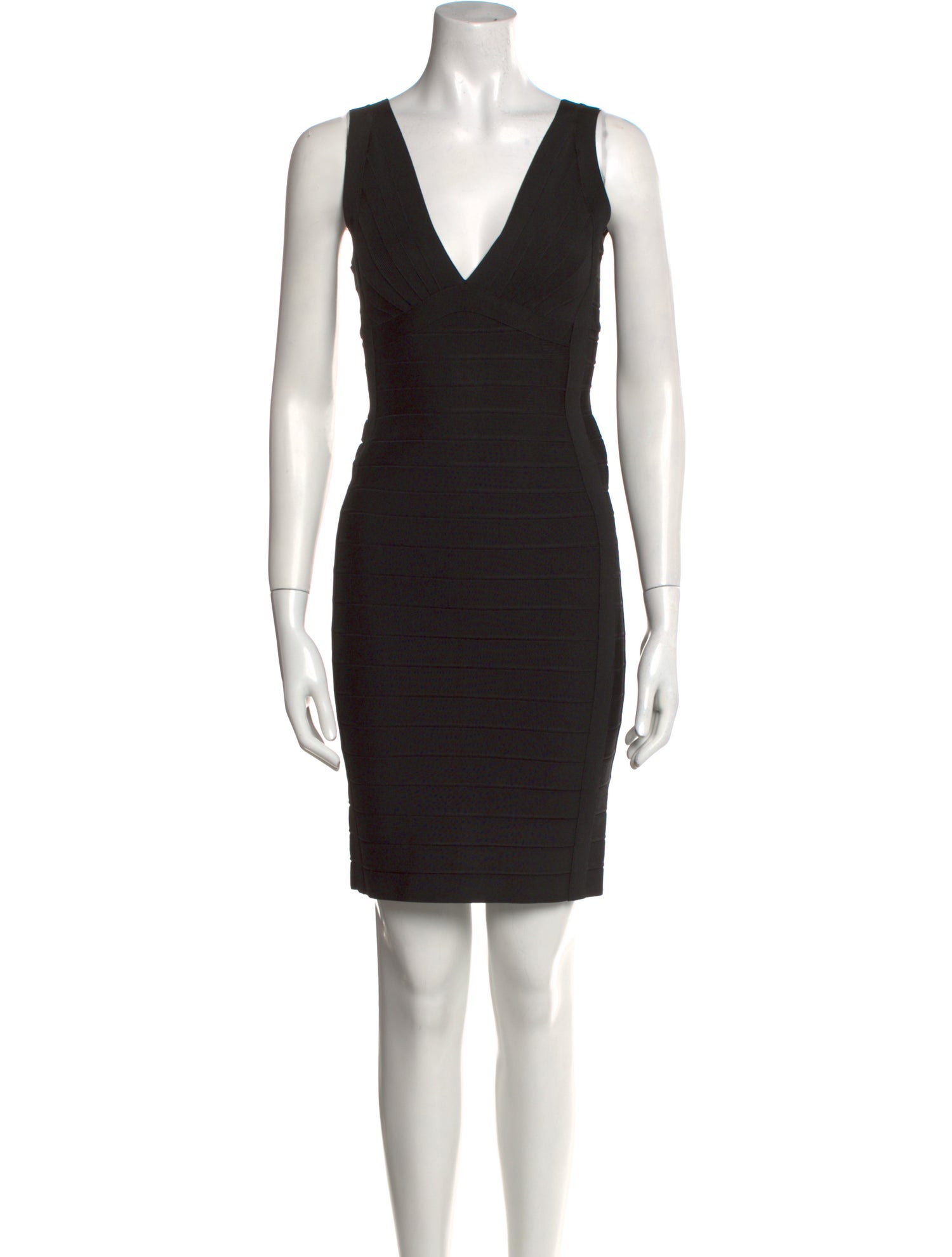 Herve Leger V-Neck Mini Dress