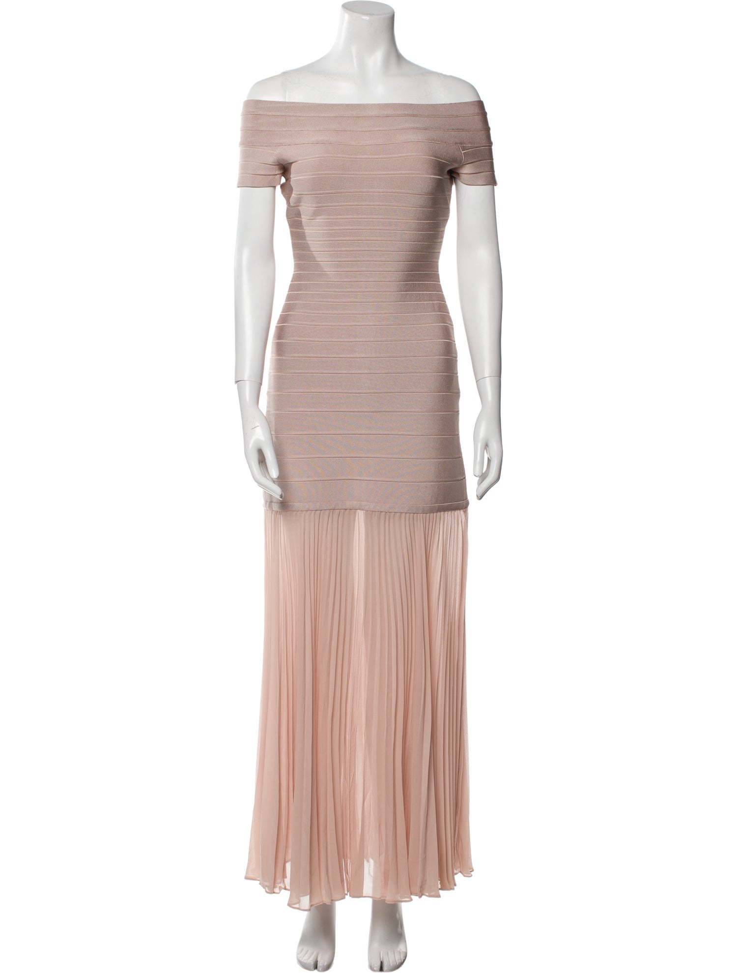 Herve Leger Off-The-Shoulder Long Dress