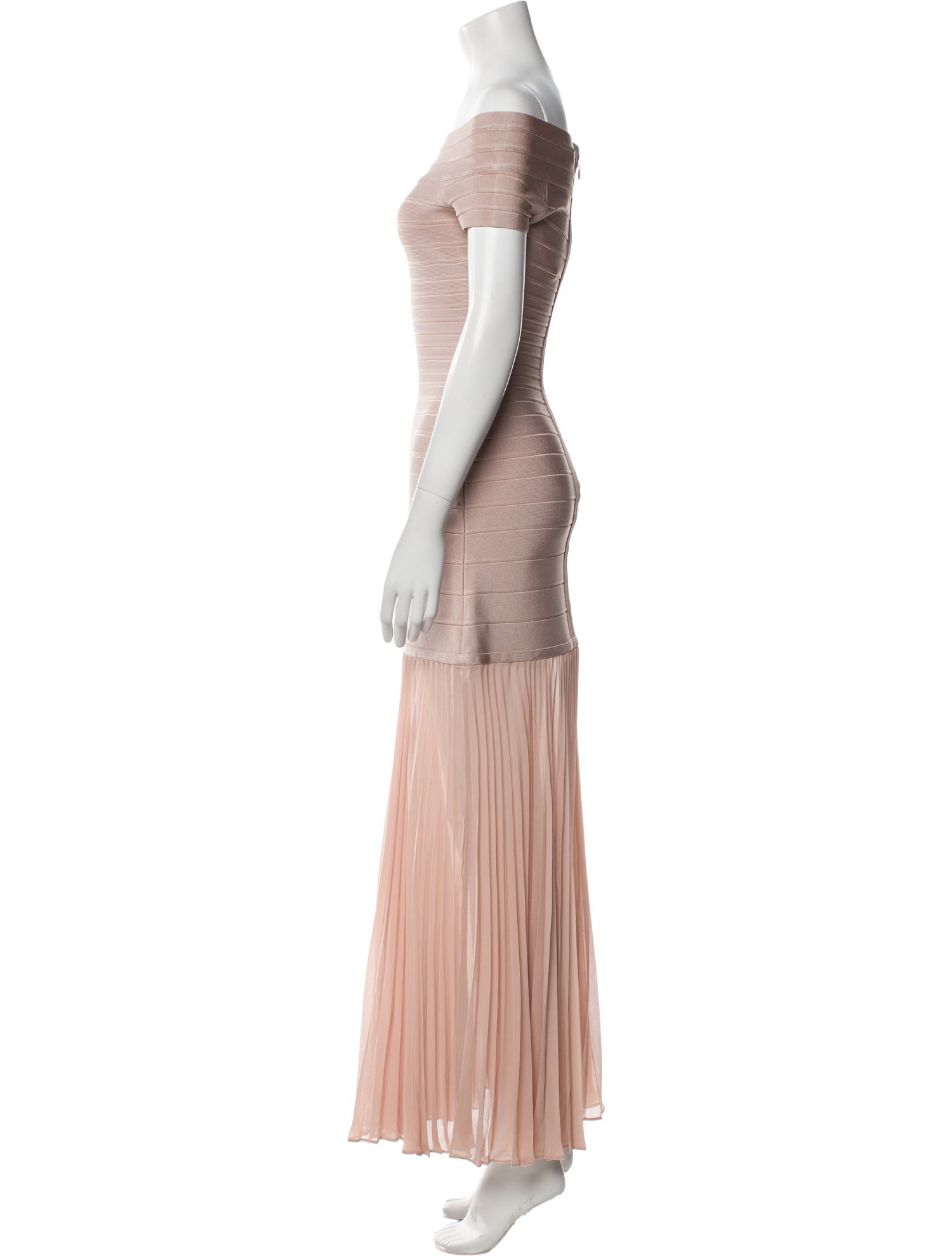 Herve Leger Off-The-Shoulder Long Dress