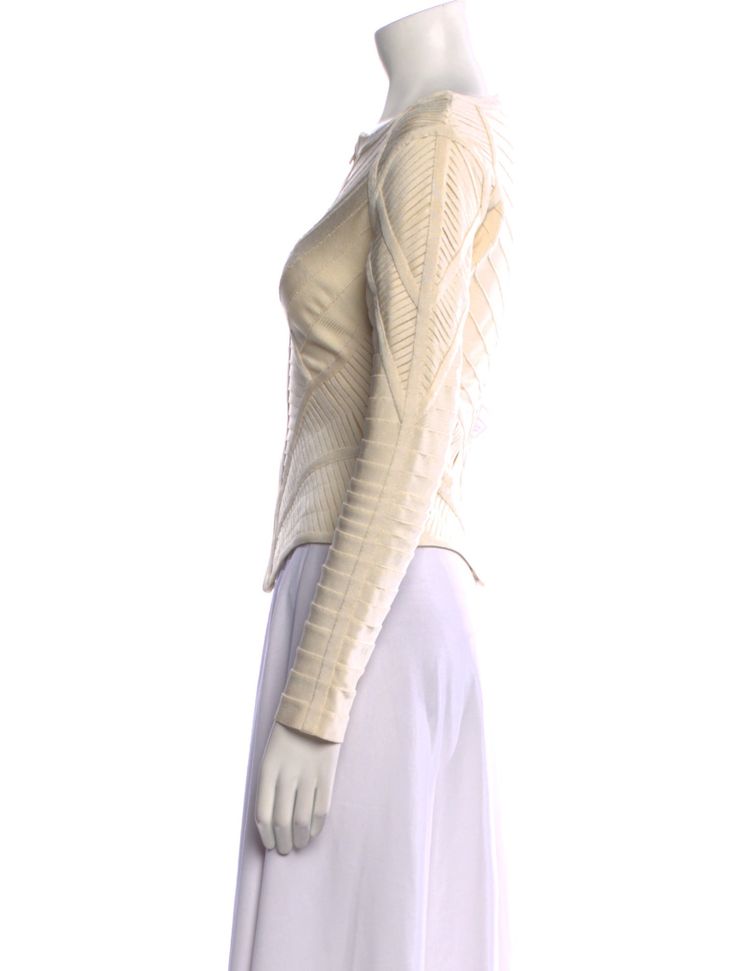 Herve Leger Scoop Neck Long Sleeve Sweatshirt