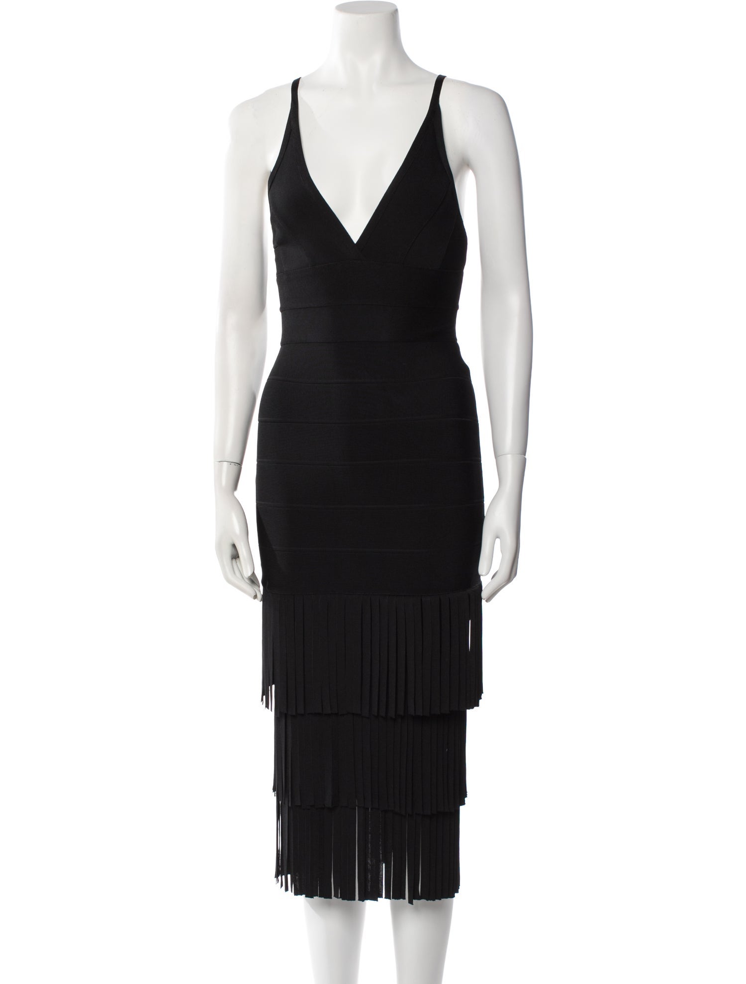 Herve Leger V-Neck Mini Dress