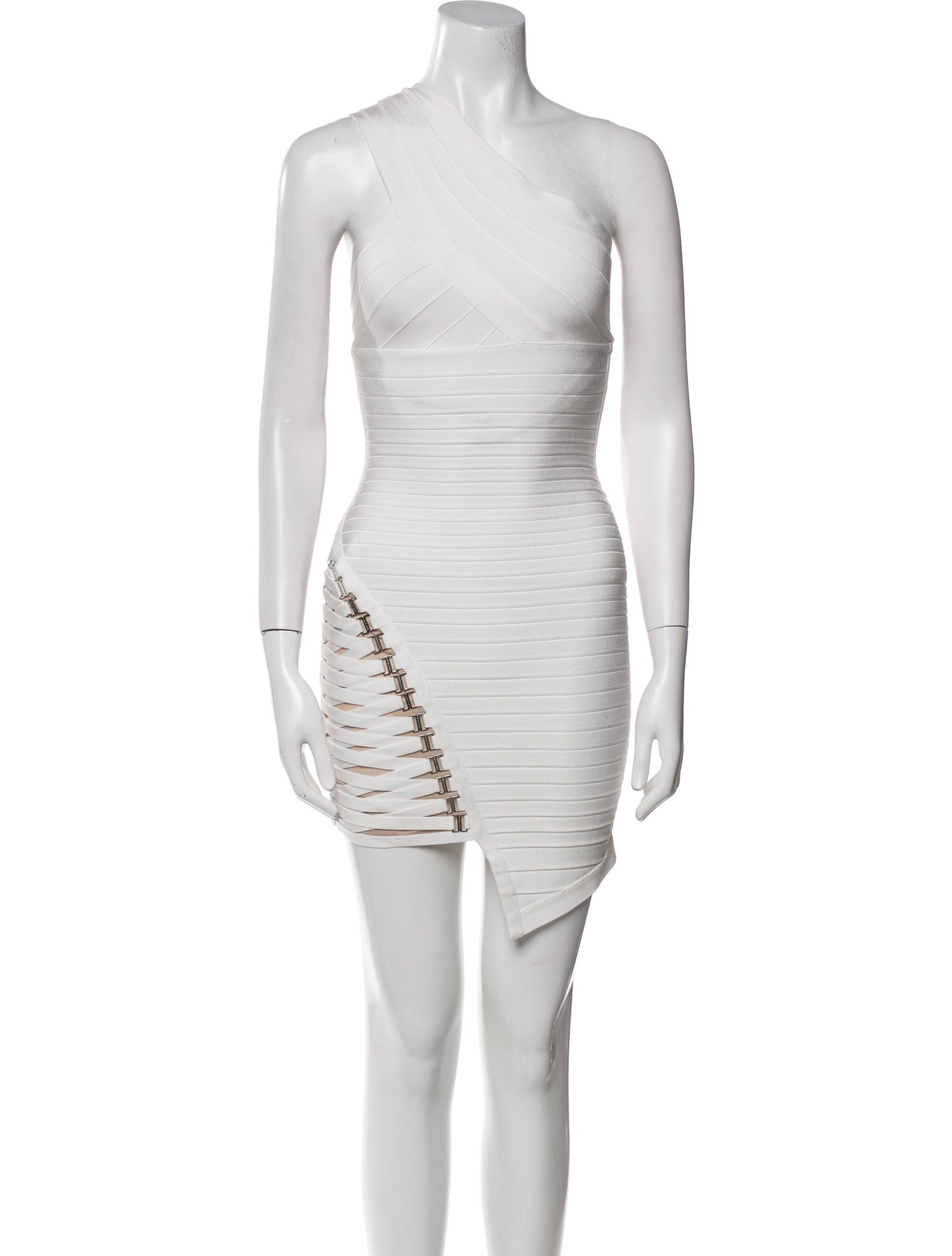 Herve Leger One-Shoulder Mini Dress