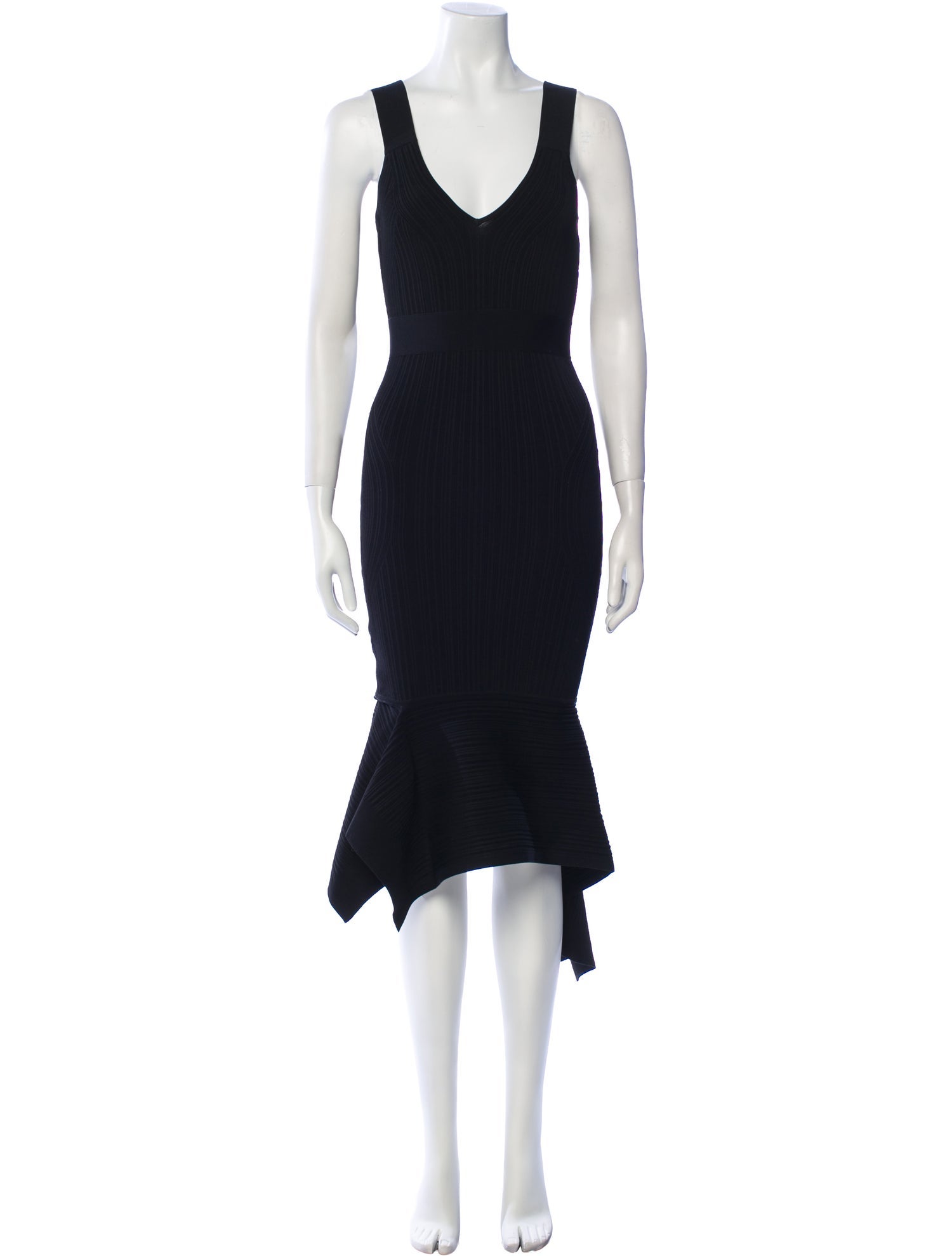 Herve Leger V-Neck Long Dress