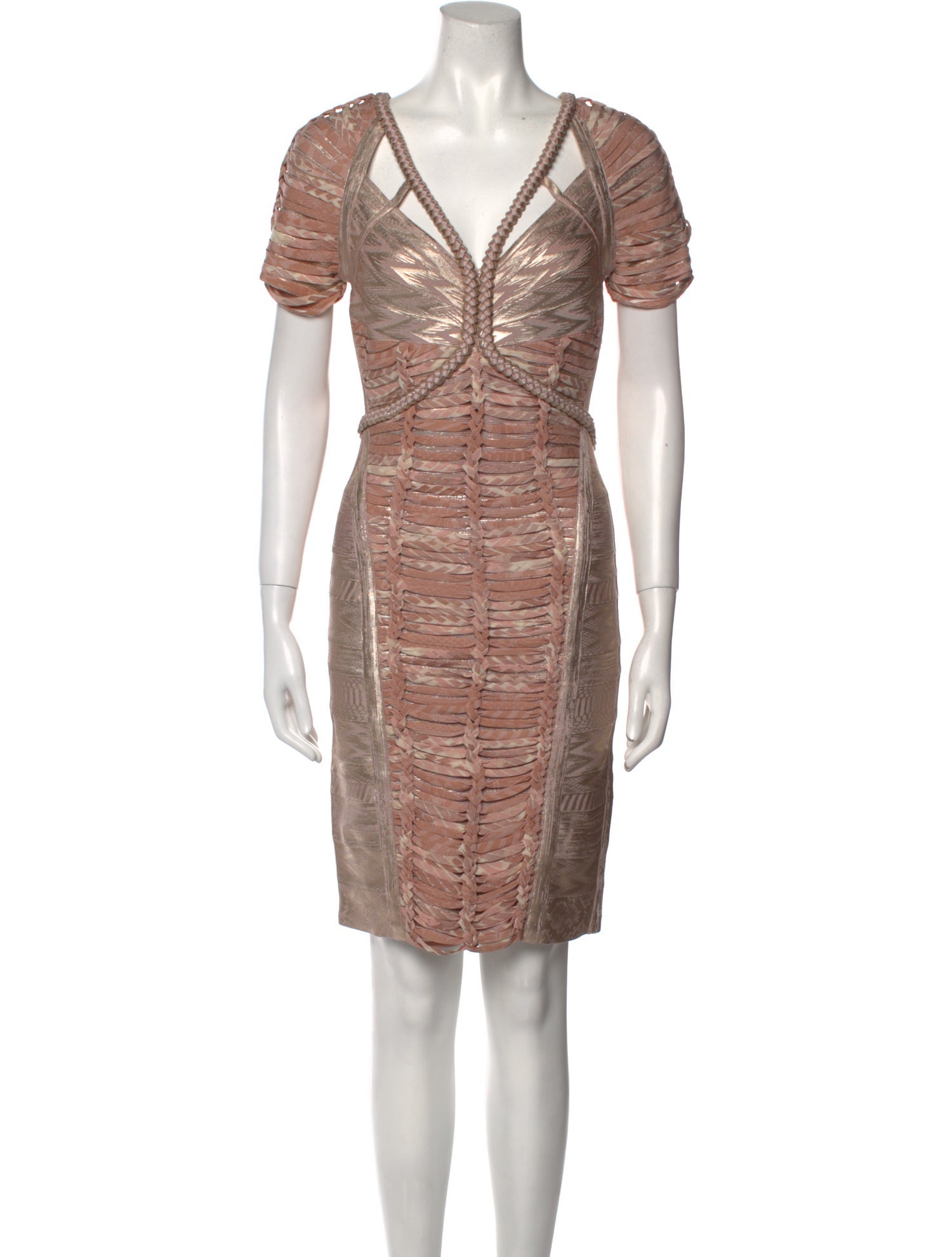 Herve Leger Striped Mini Dress