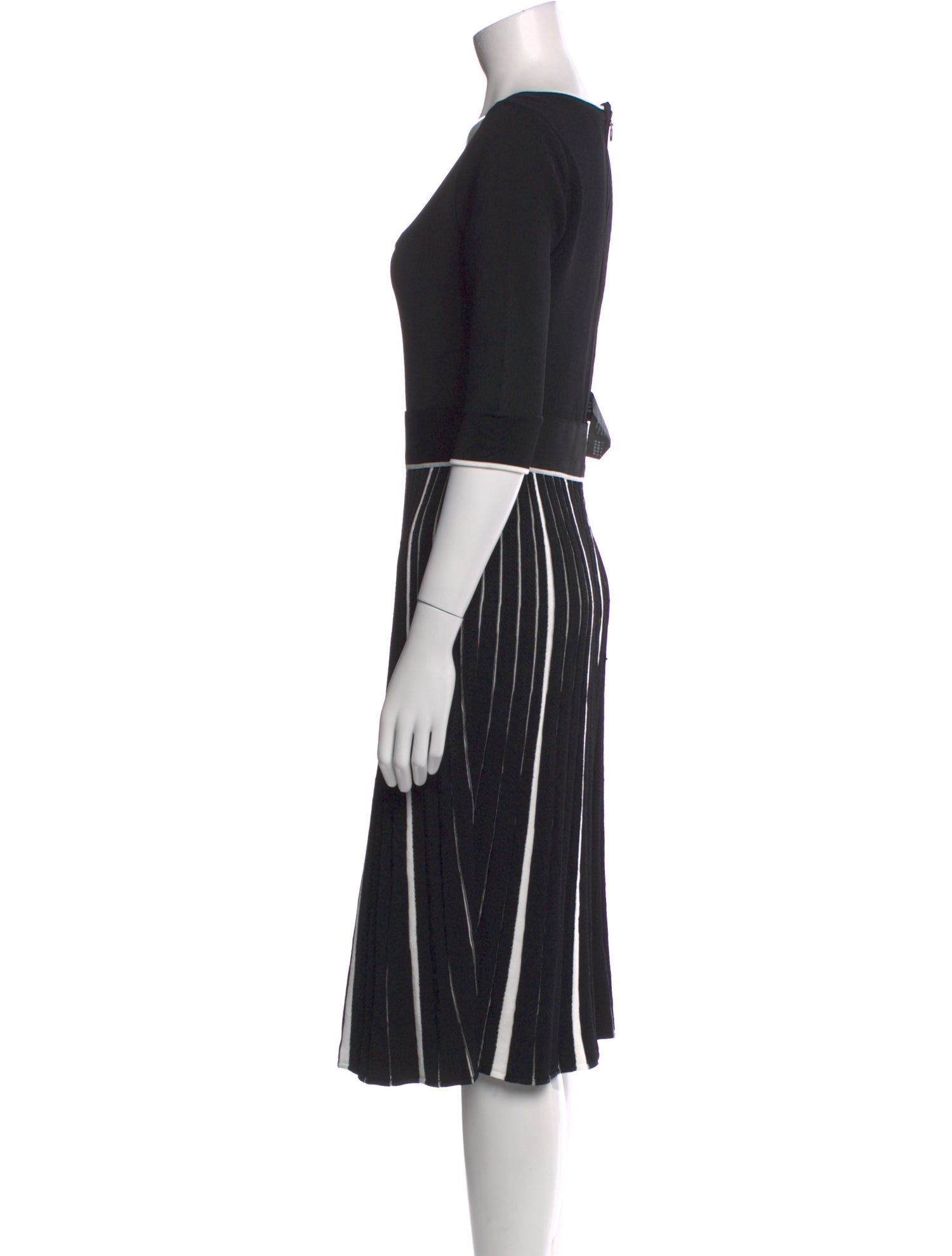 Herve Leger Striped Midi Length Dress