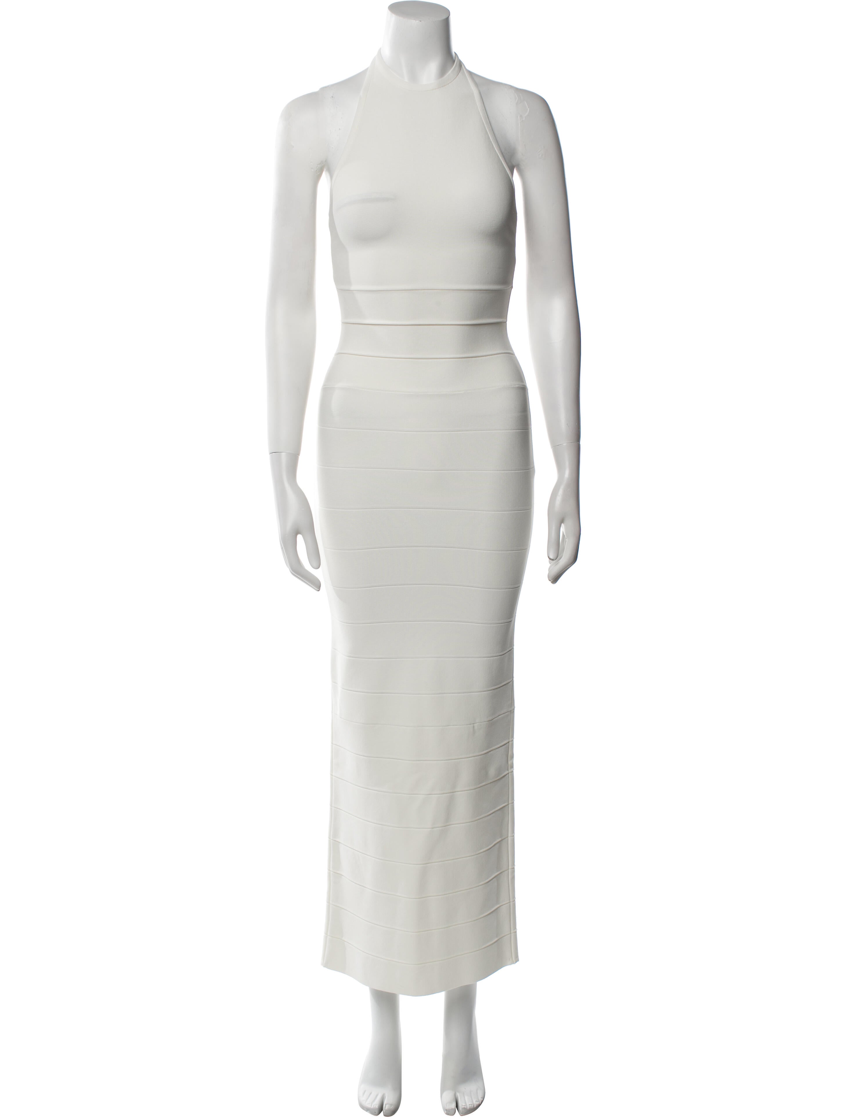 Herve Leger Halterneck Long Dress w/ Tags