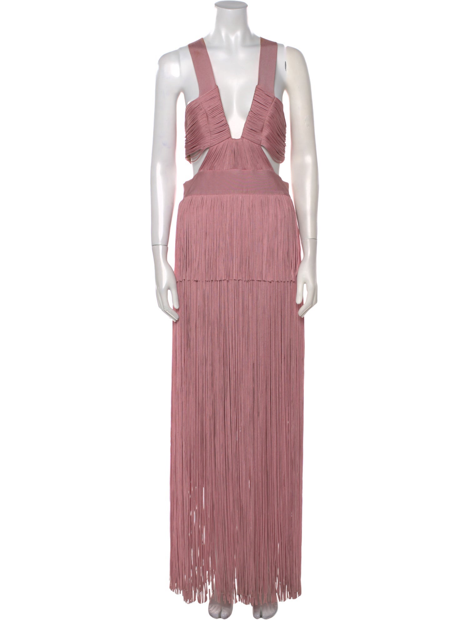 Herve Leger V-Neck Long Dress