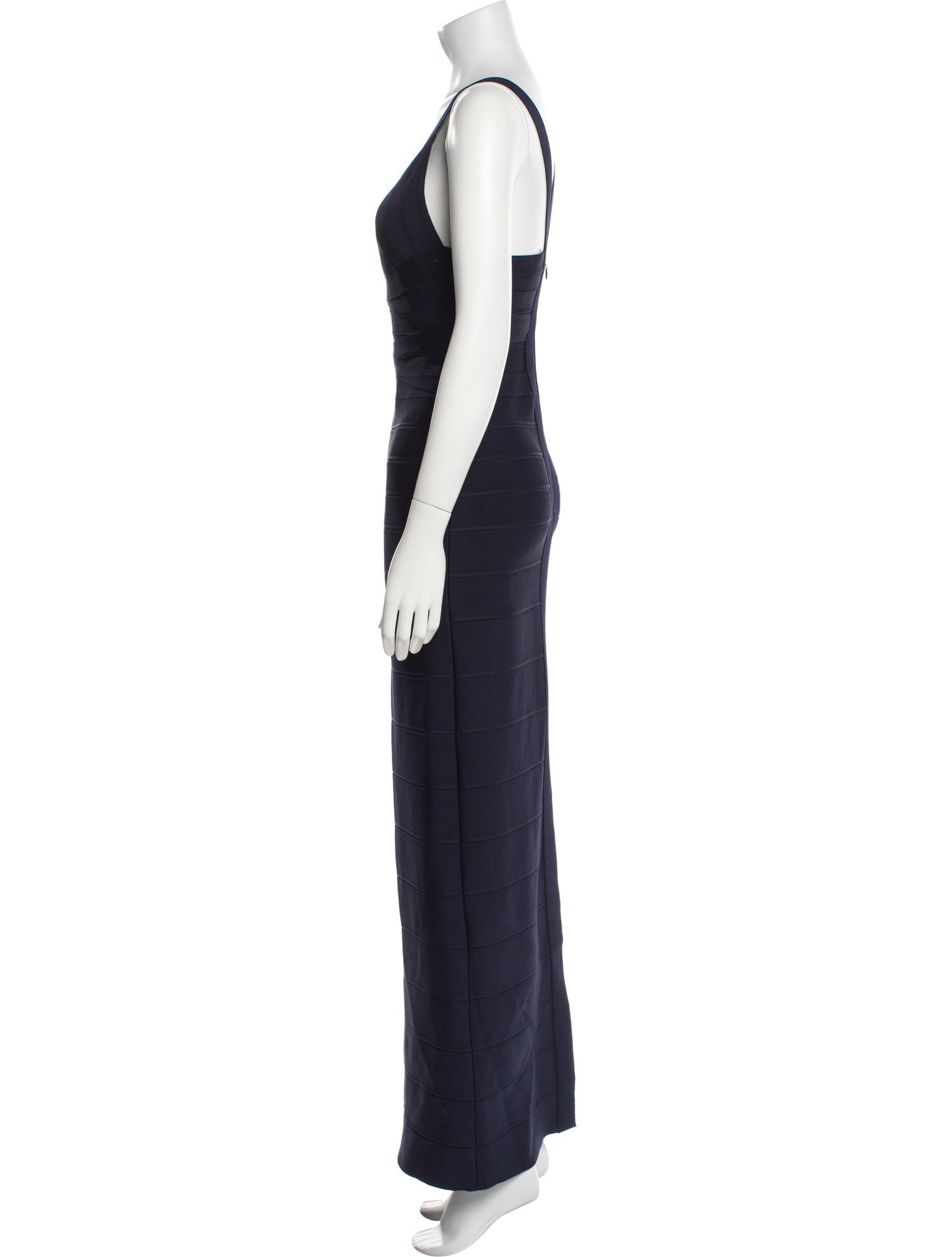 Herve Leger Scoop Neck Long Dress