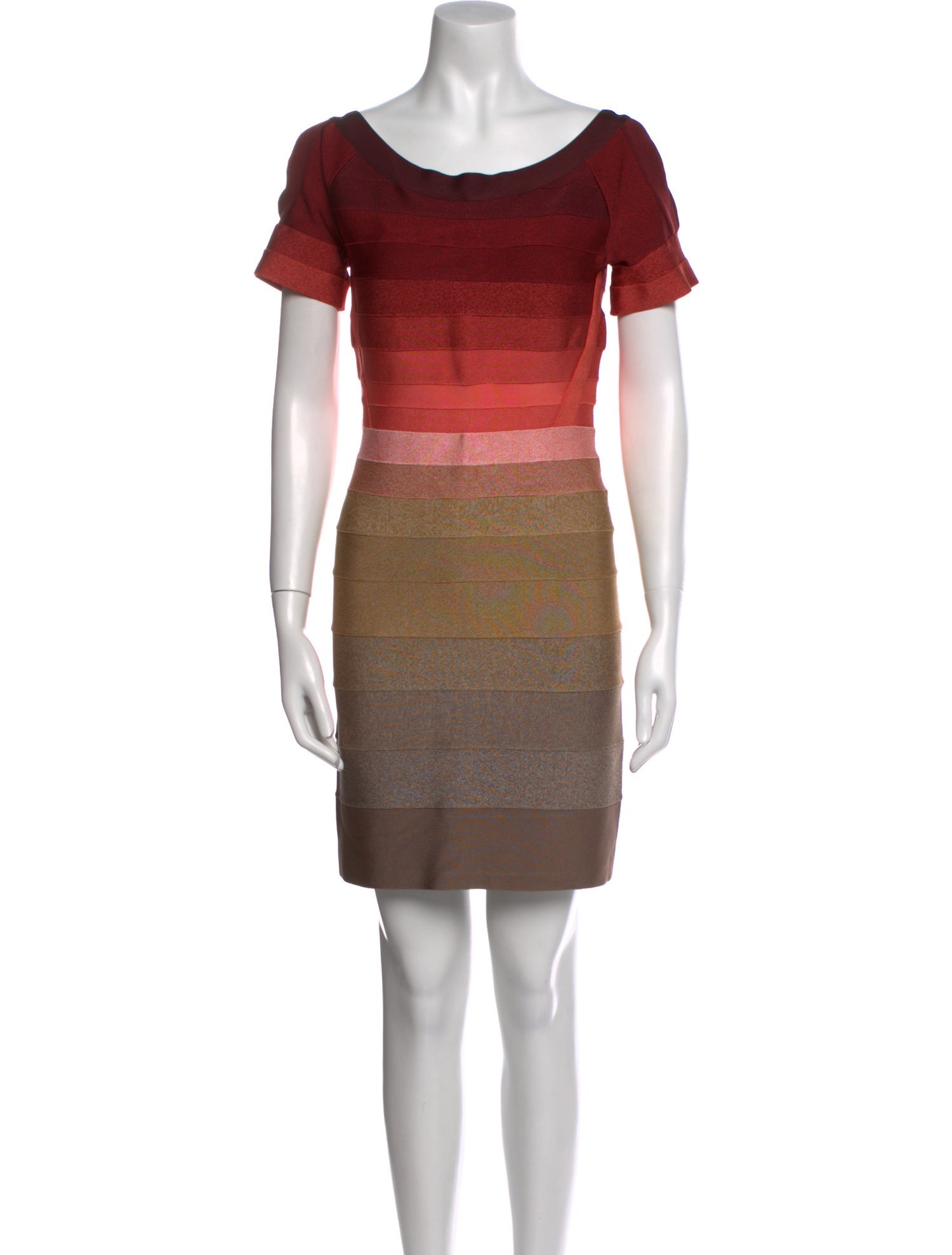 Herve Leger Striped Mini Dress