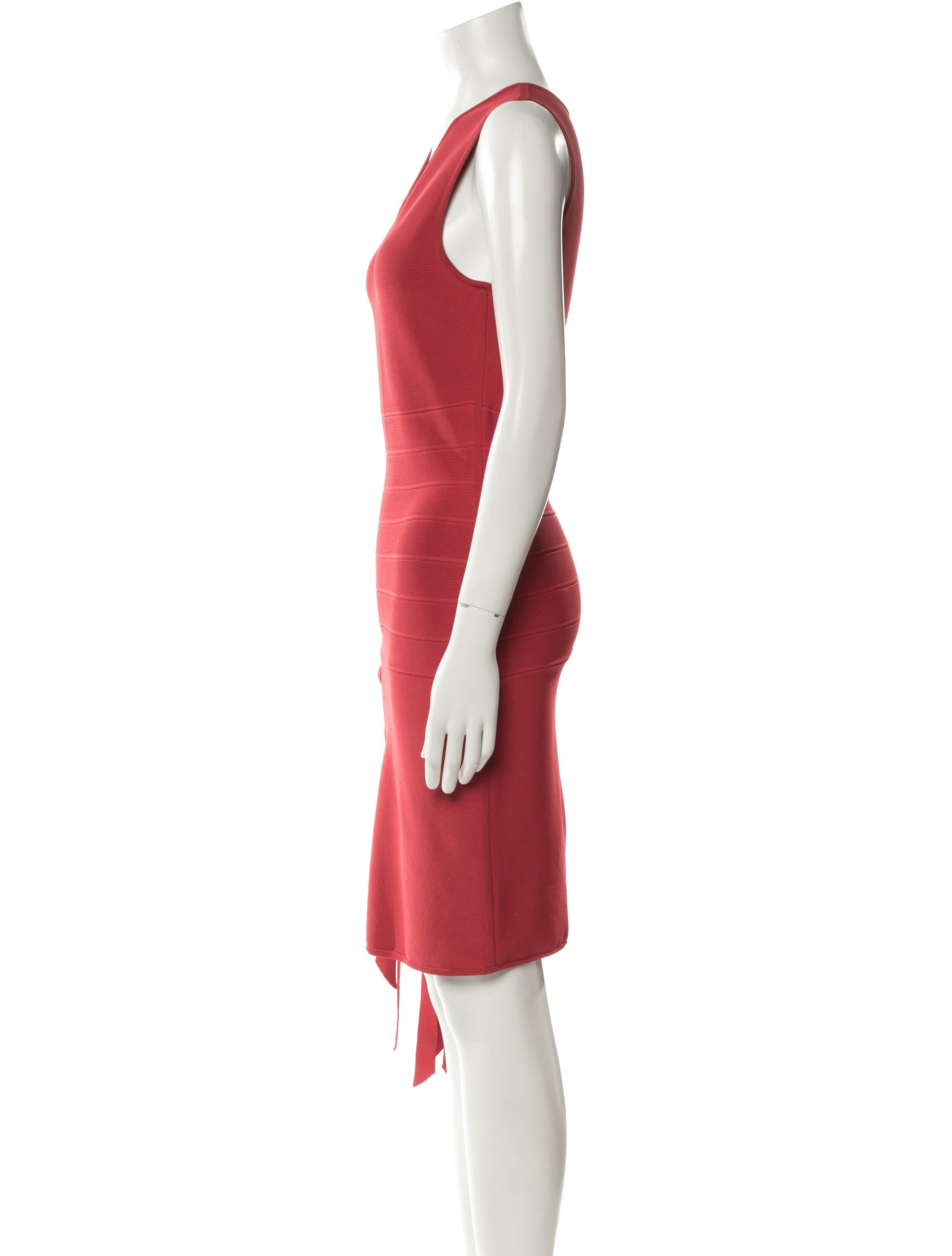 Herve Leger Scoop Neck Knee-Length Dress