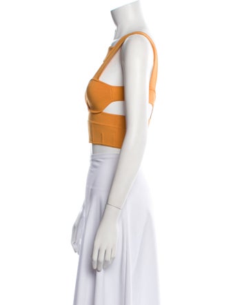 Herve Leger Square Neckline Sleeveless Crop Top