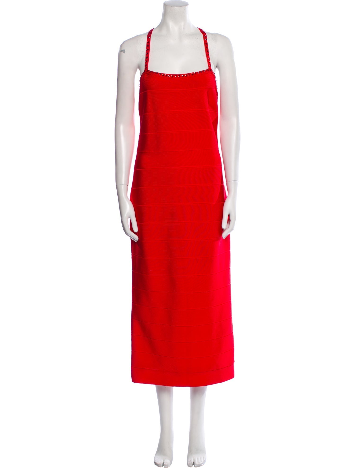 Herve Leger Square Neckline Long Dress