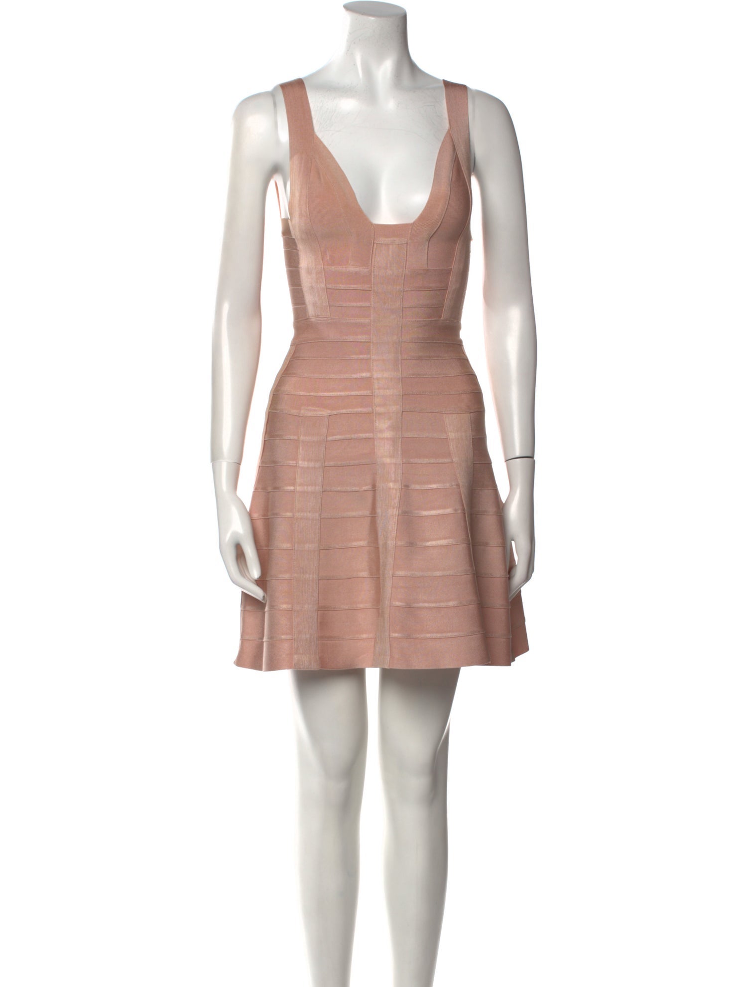 Herve Leger V-Neck Mini Dress