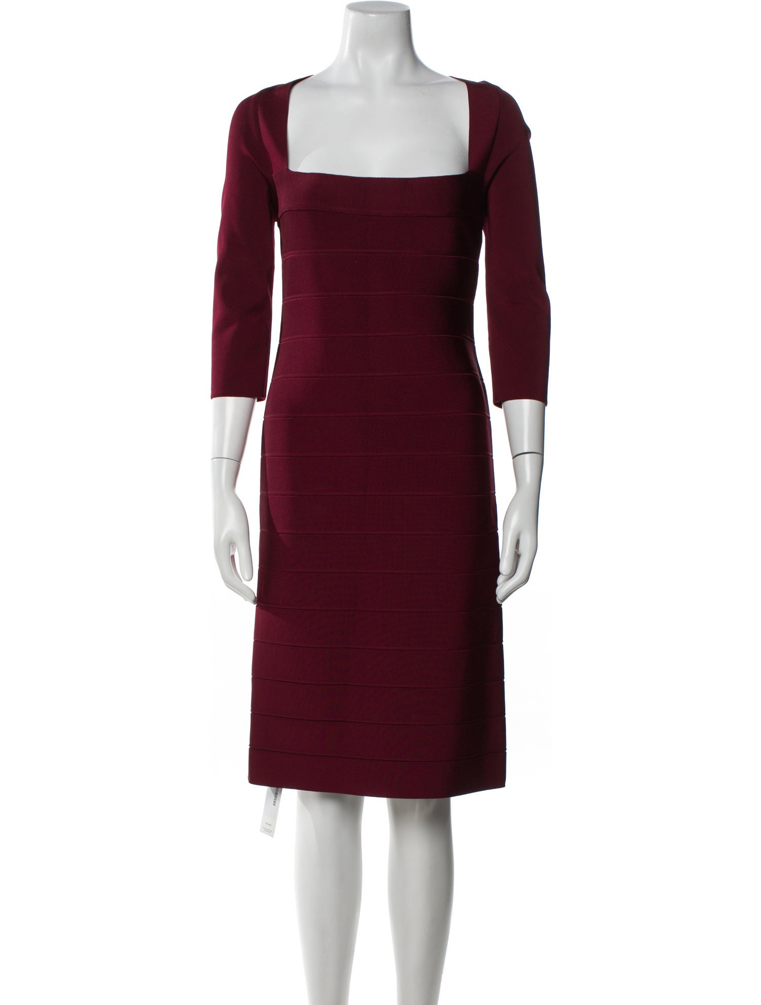 Herve Leger Square Neckline Knee-Length Dress