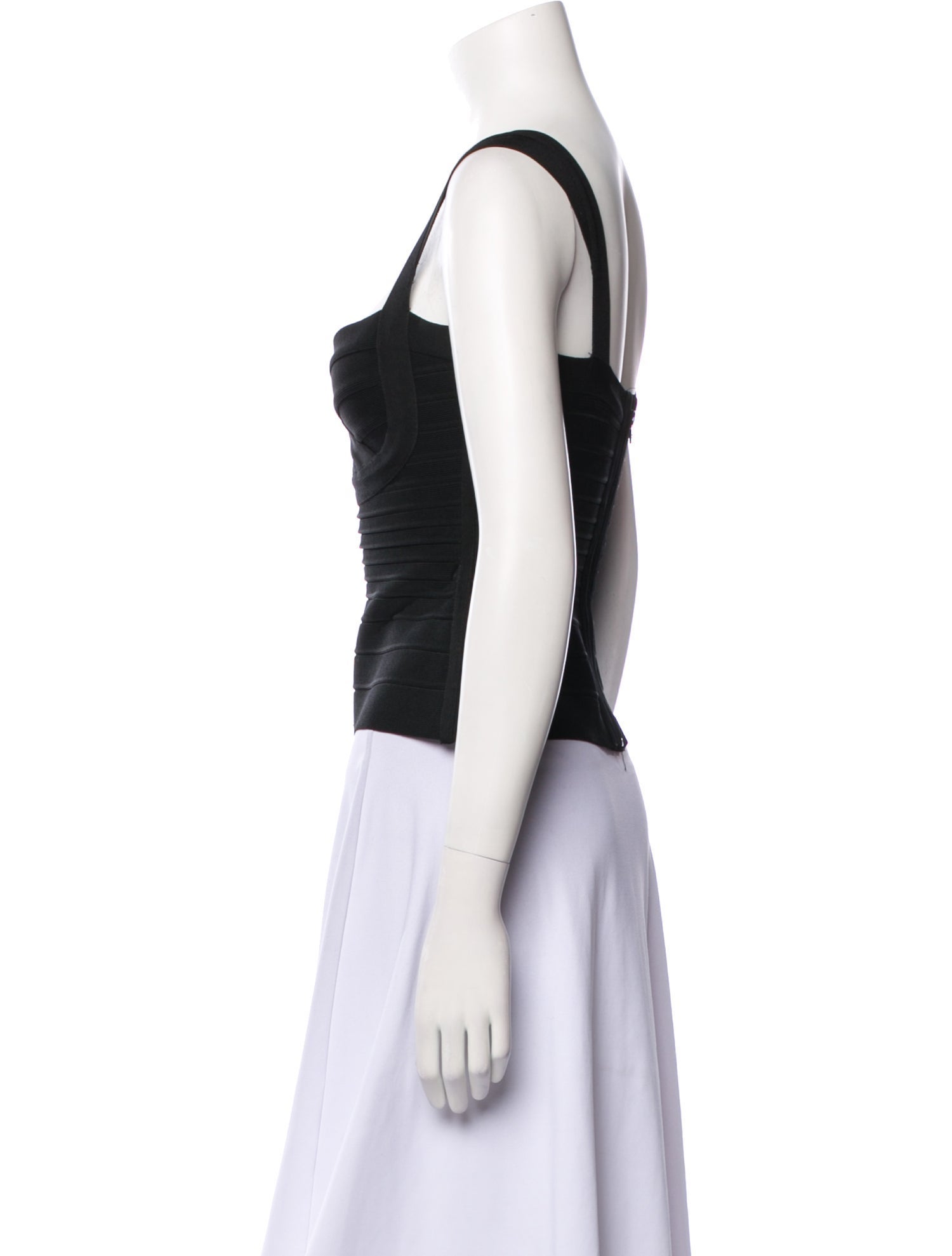 Herve Leger Square Neckline Sleeveless Crop Top