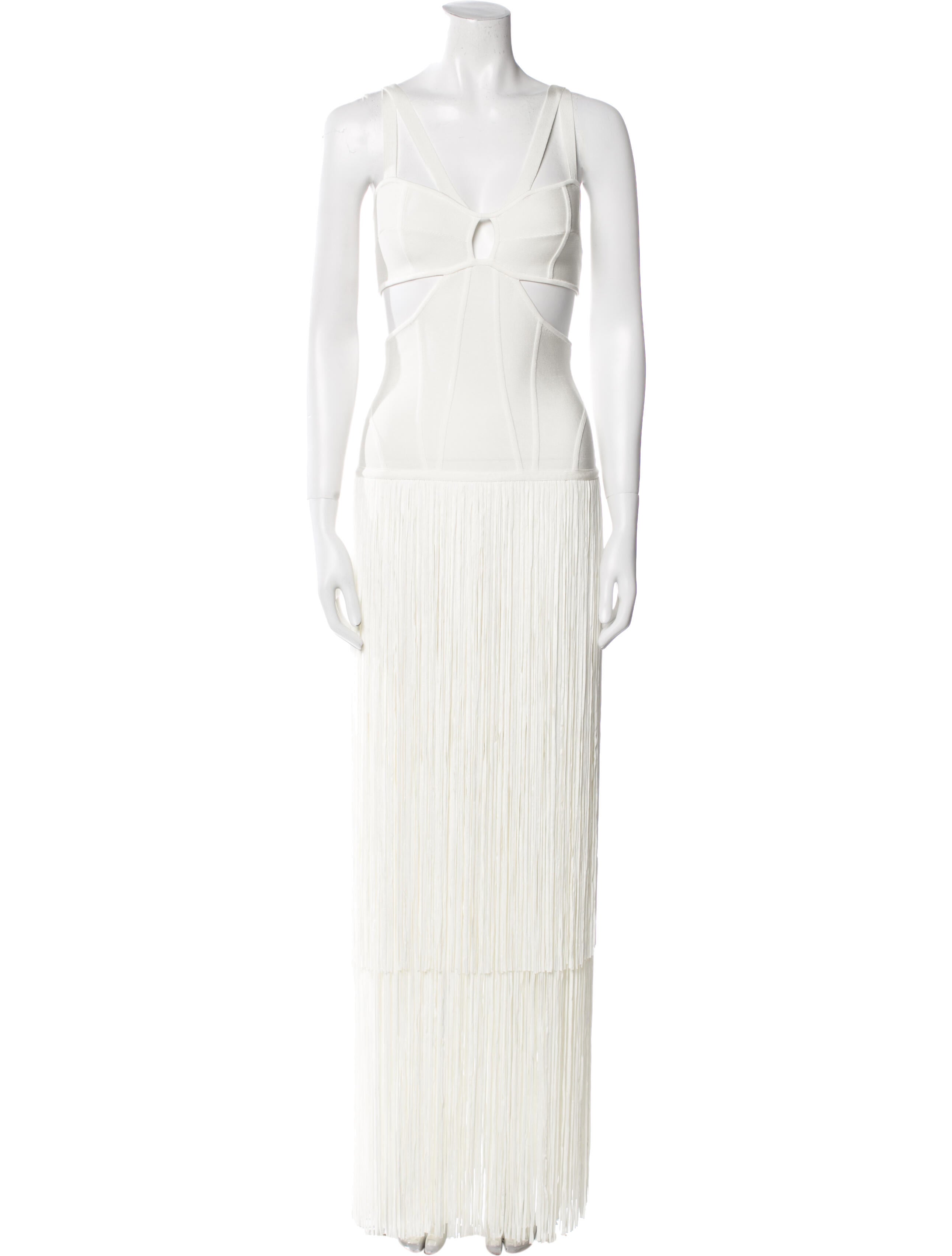 Herve Leger V-Neck Mini Dress