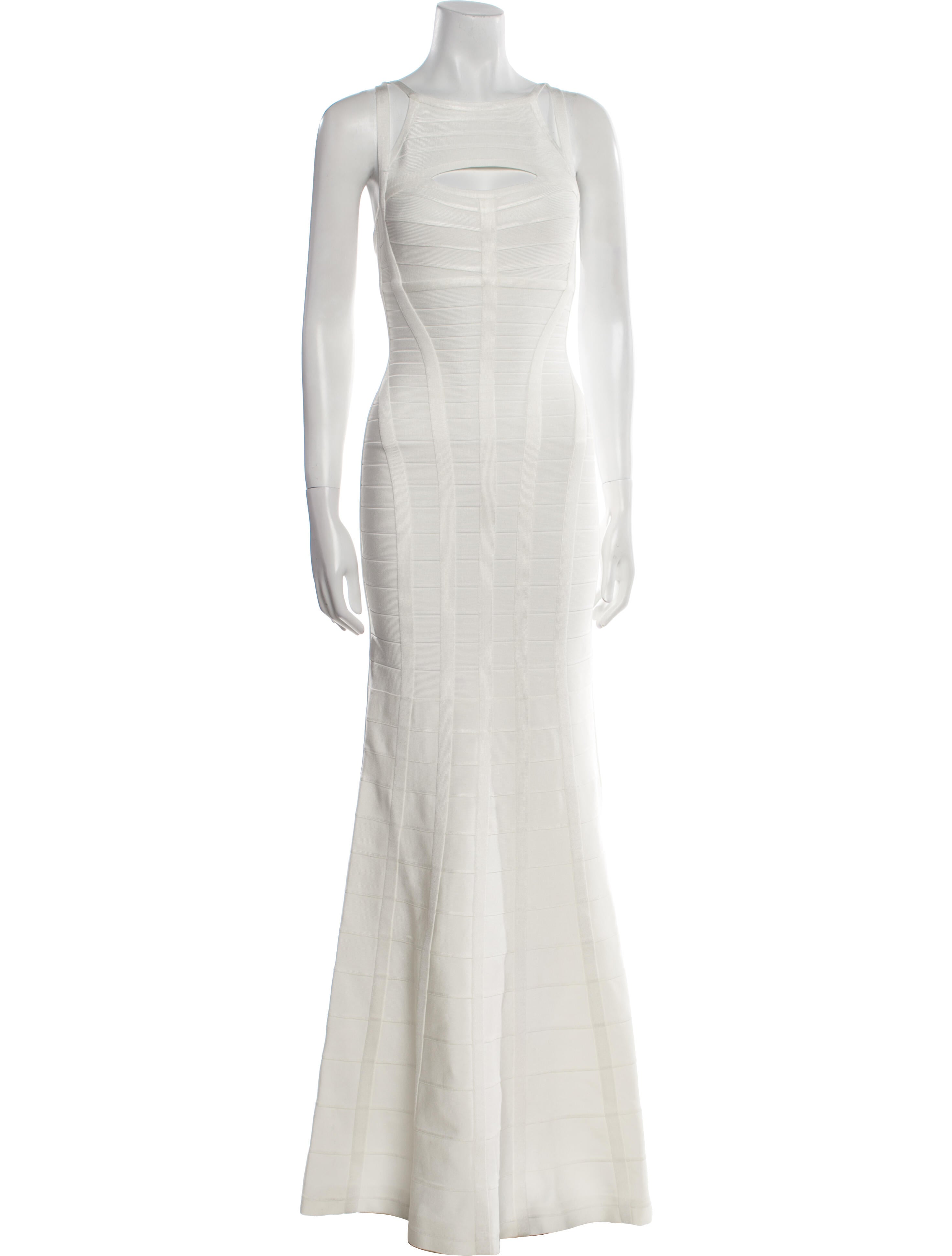 Herve Leger Bateau Neckline Long Dress