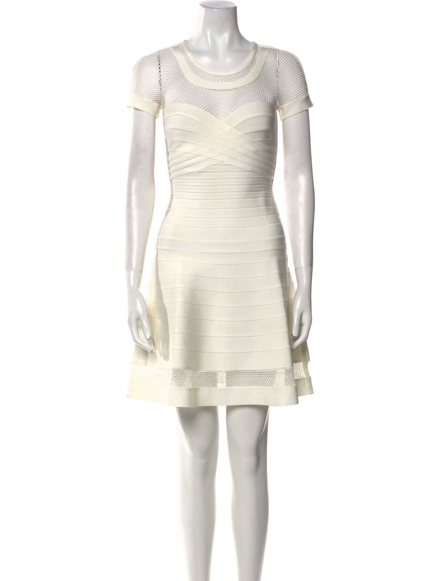 Herve Leger Scoop Neck Mini Dress