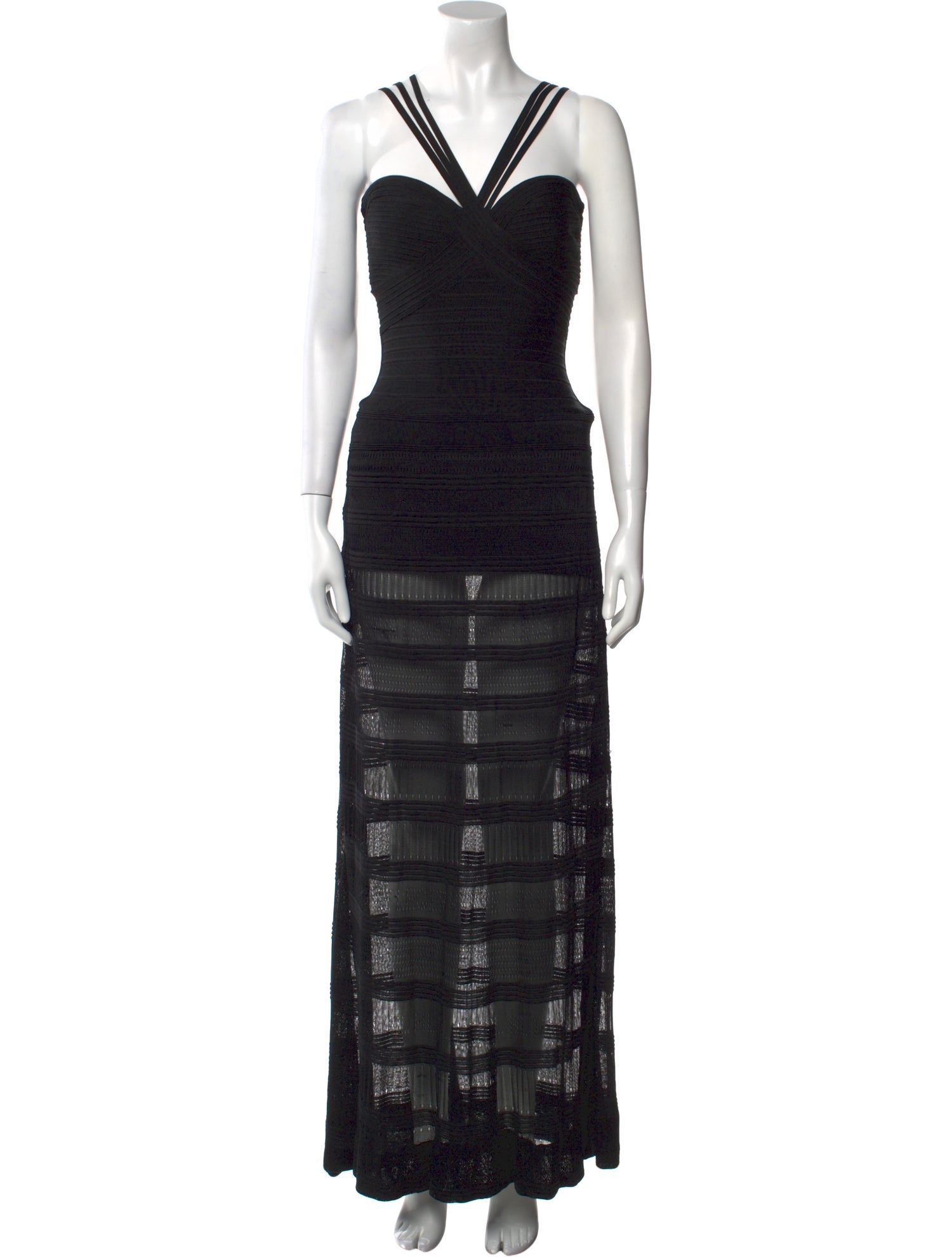 Herve Leger V-Neck Long Dress