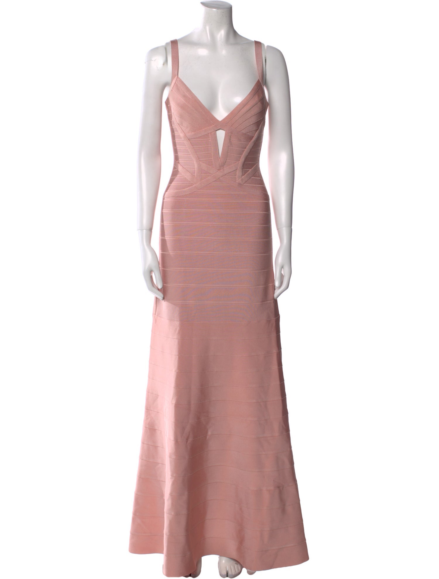 Herve Leger V-Neck Long Dress