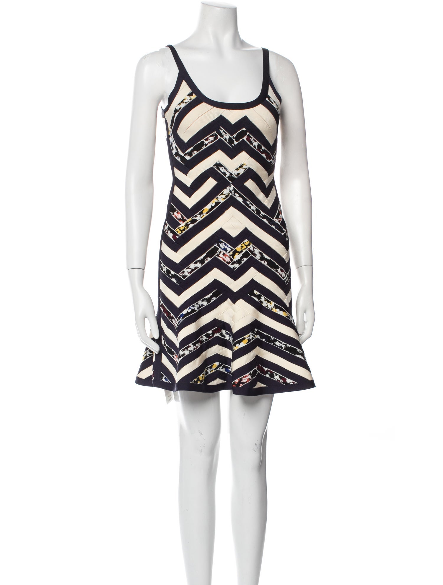 Herve Leger Striped Mini Dress