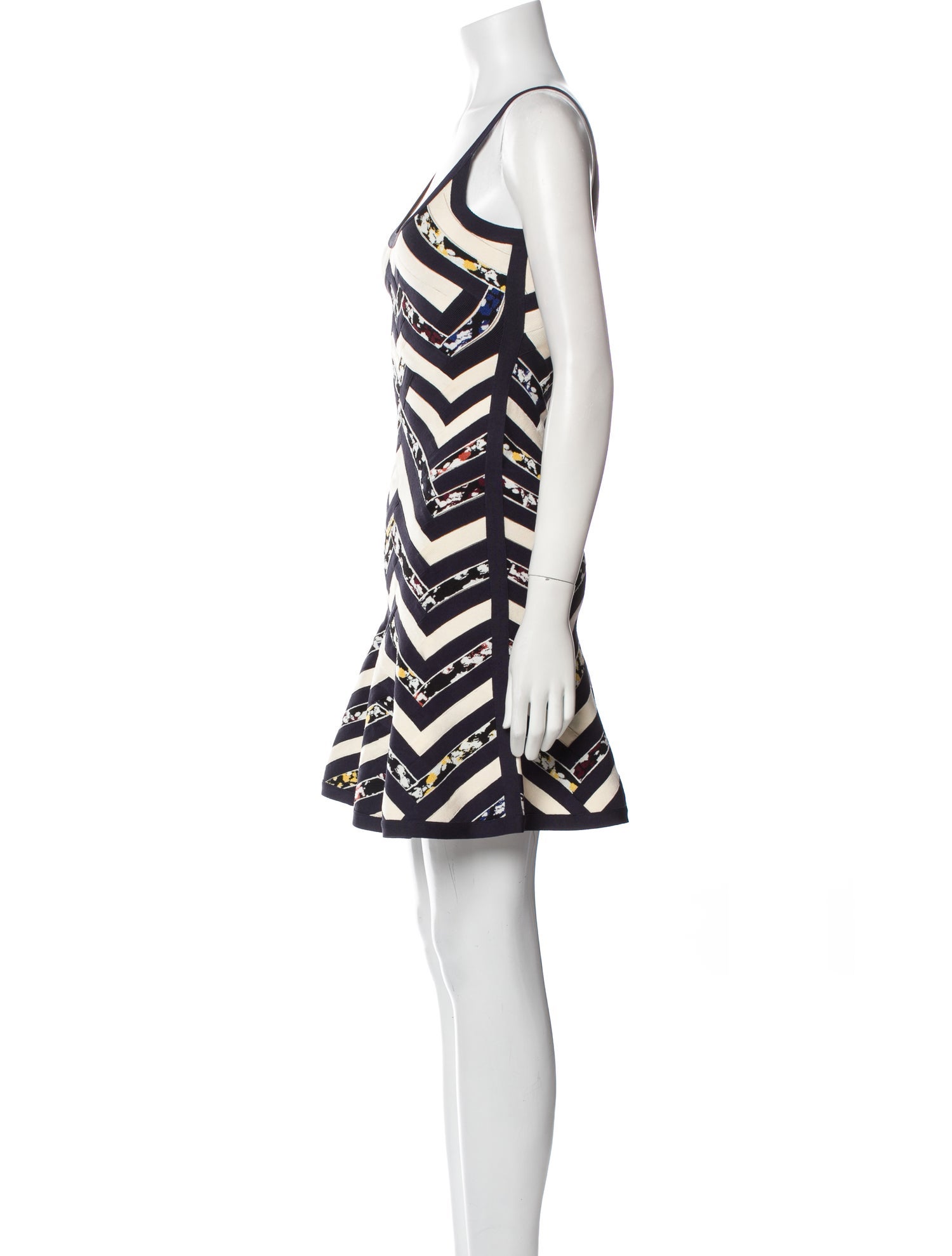 Herve Leger Striped Mini Dress