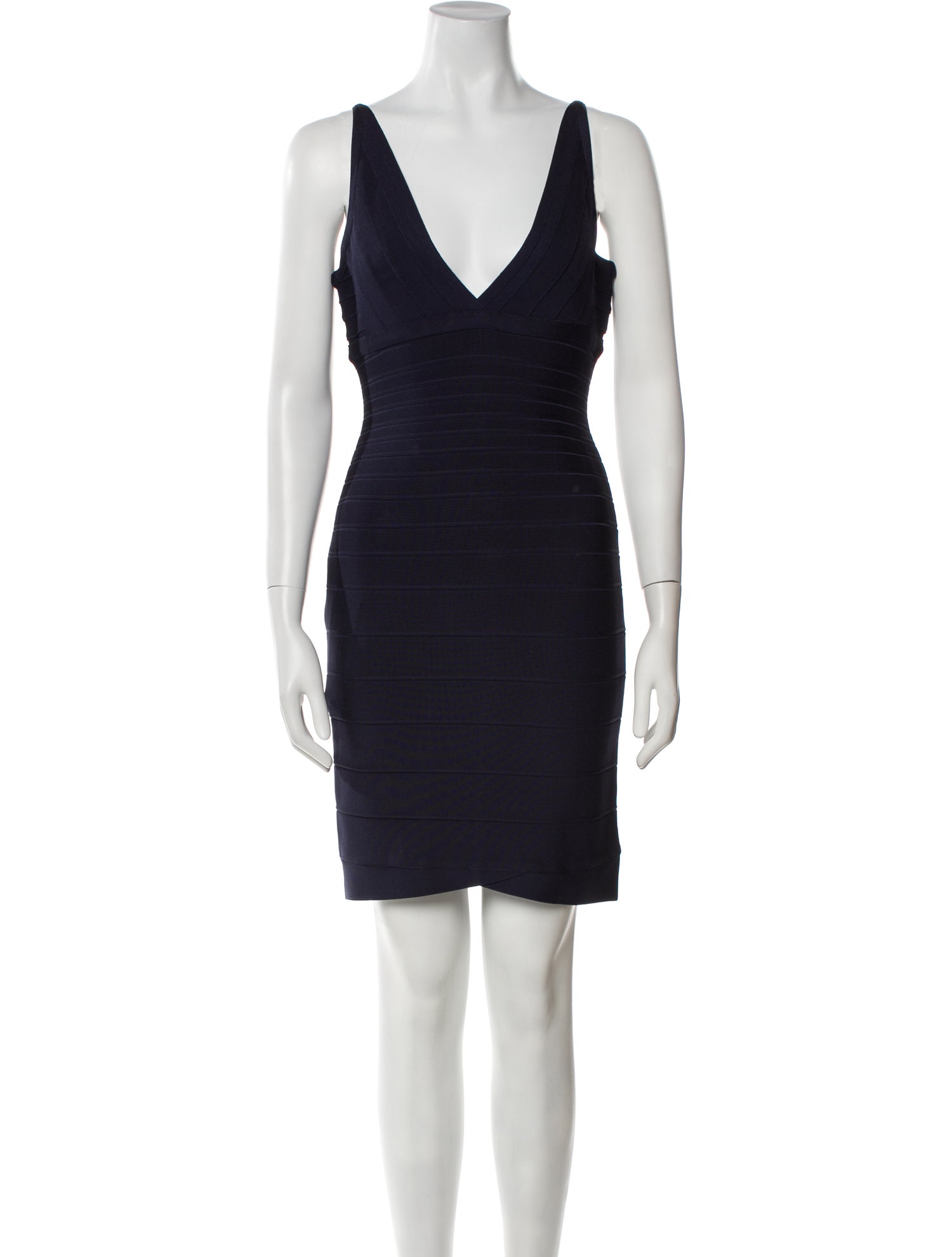Herve Leger V-Neck Mini Dress