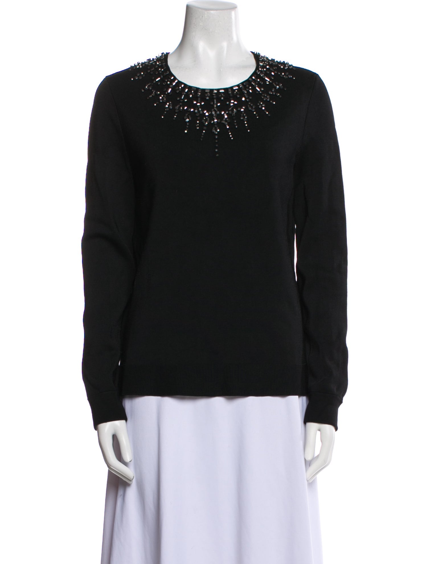 Herve Leger Crew Neck Long Sleeve Sweatshirt