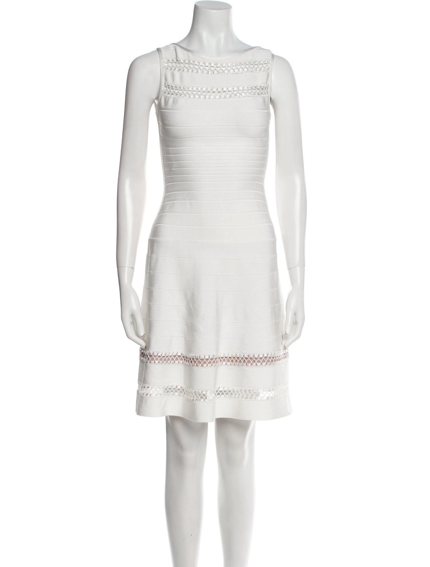 Herve Leger Bateau Neckline Mini Dress