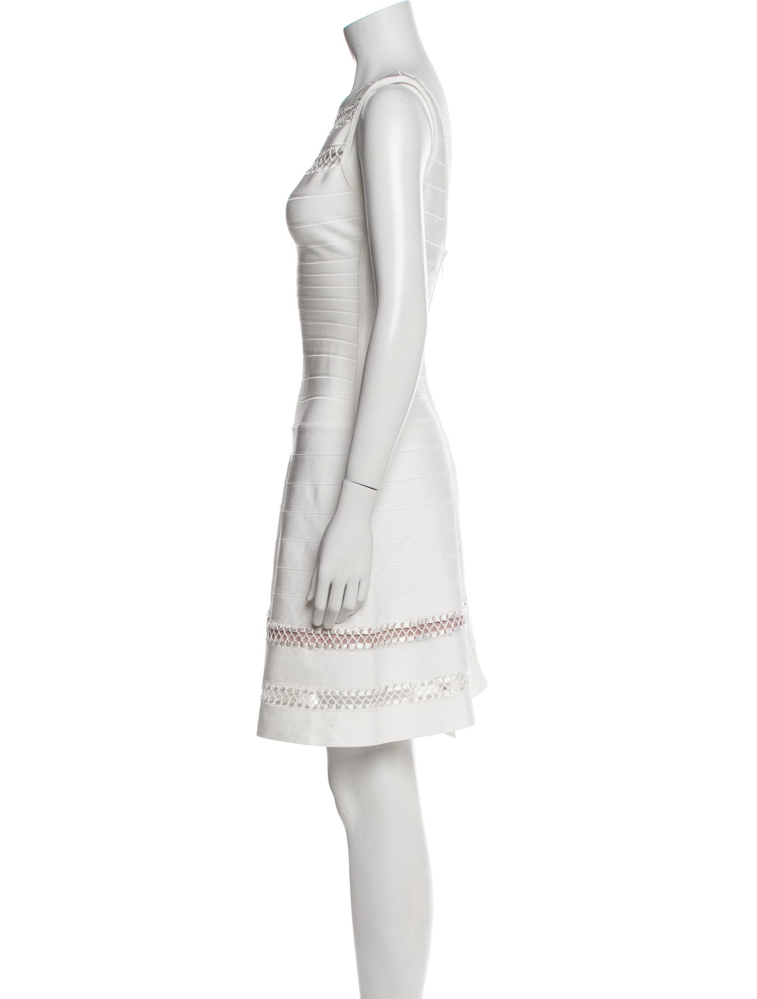 Herve Leger Bateau Neckline Mini Dress