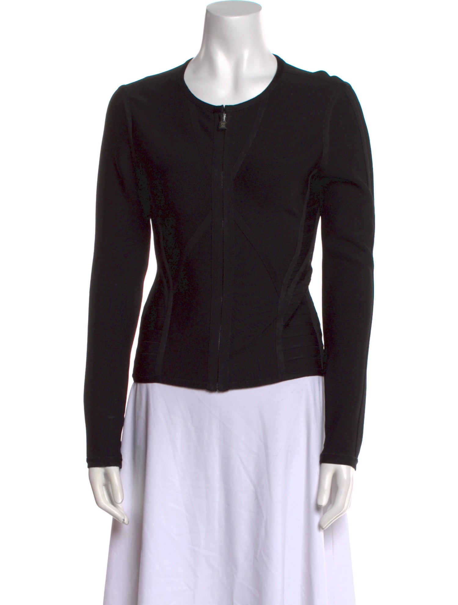 Herve Leger Crew Neck Long Sleeve Top