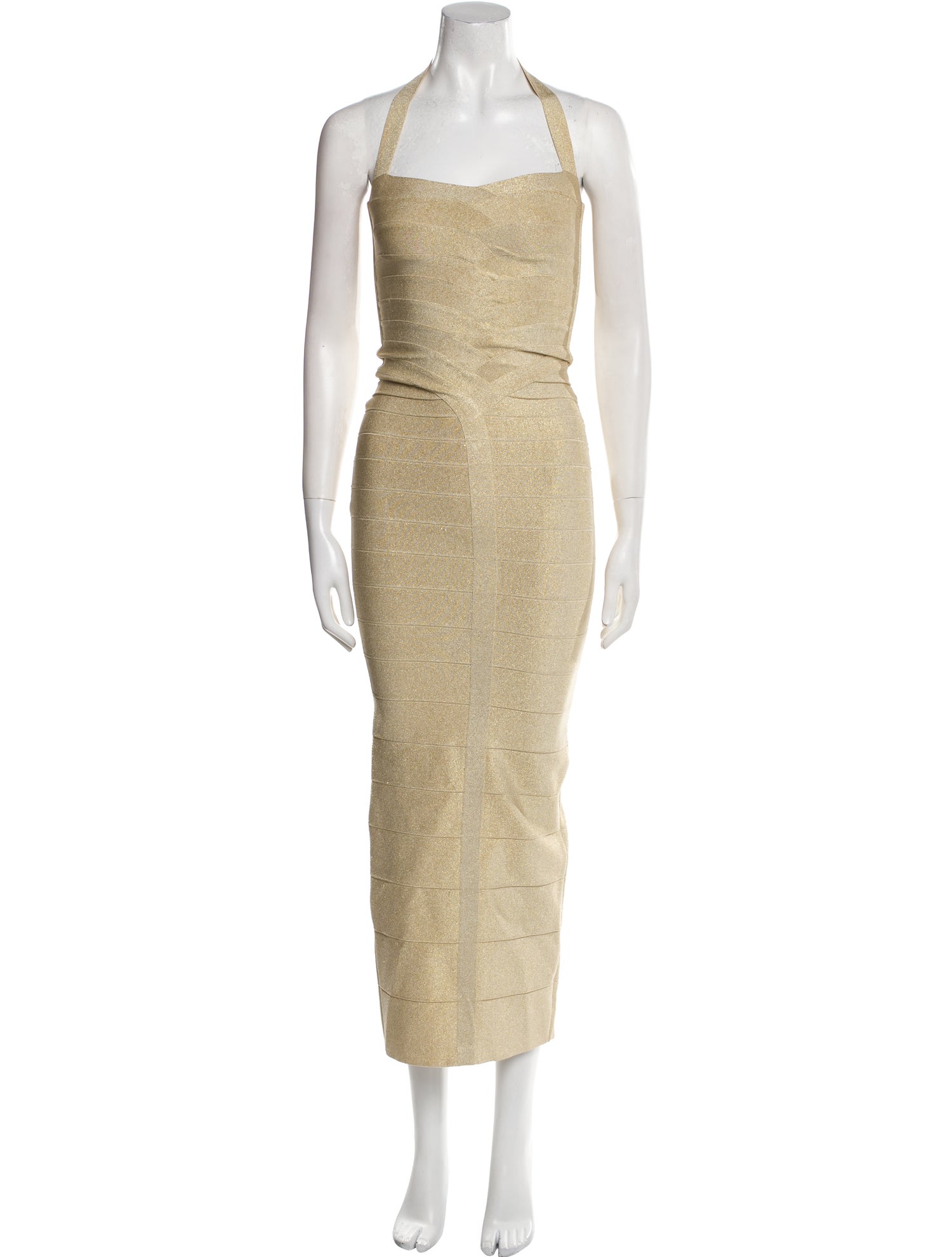 Herve Leger Square Neckline Long Dress
