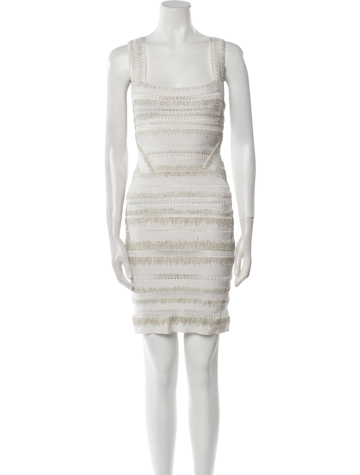 Herve Leger Square Neckline Mini Dress