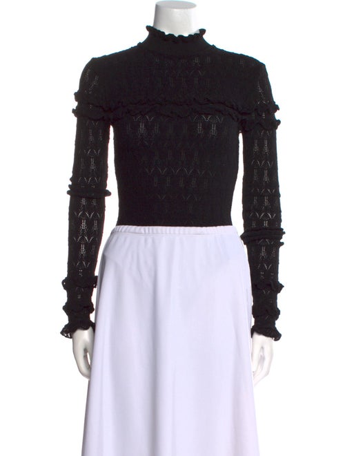 Herve Leger Turtleneck Long Sleeve Crop Top